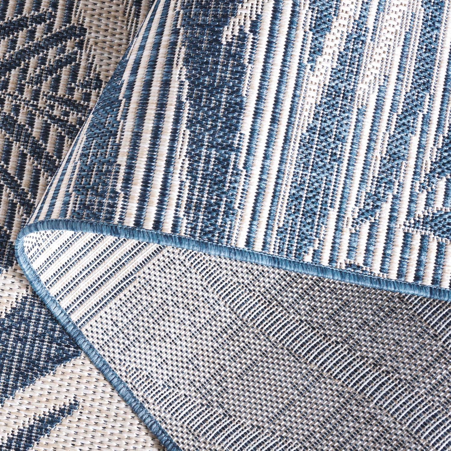 image:imageSAFAVIEH Washable Rug Outdoor Beach House Collection 8 x 10 Blue amp Ivory NonShedding amp Easy to Clean Ideal for Patio Backyard Mudroom BHS294MBlueIvory