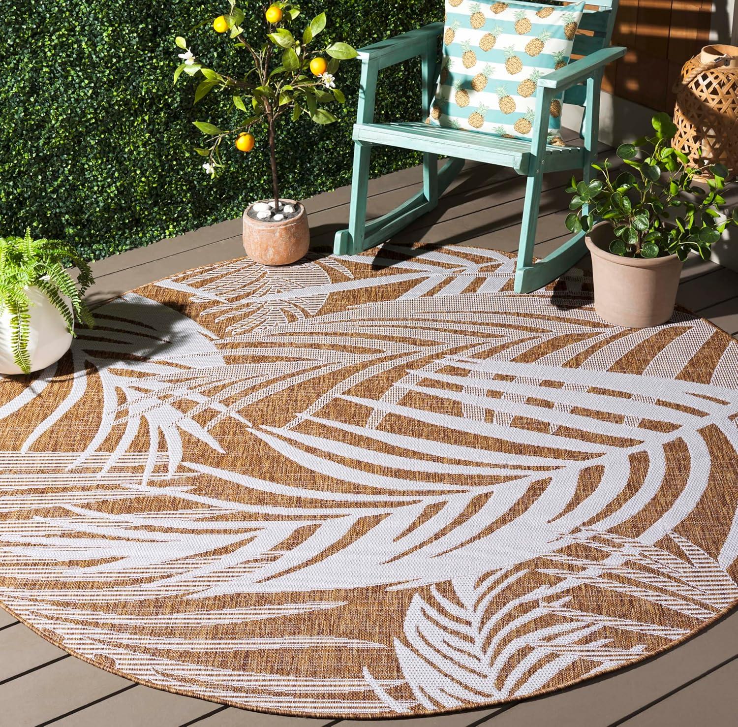 image:imageSAFAVIEH Washable Rug Outdoor Beach House Collection 8 x 10 Blue amp Ivory NonShedding amp Easy to Clean Ideal for Patio Backyard Mudroom BHS294MBrownIvory