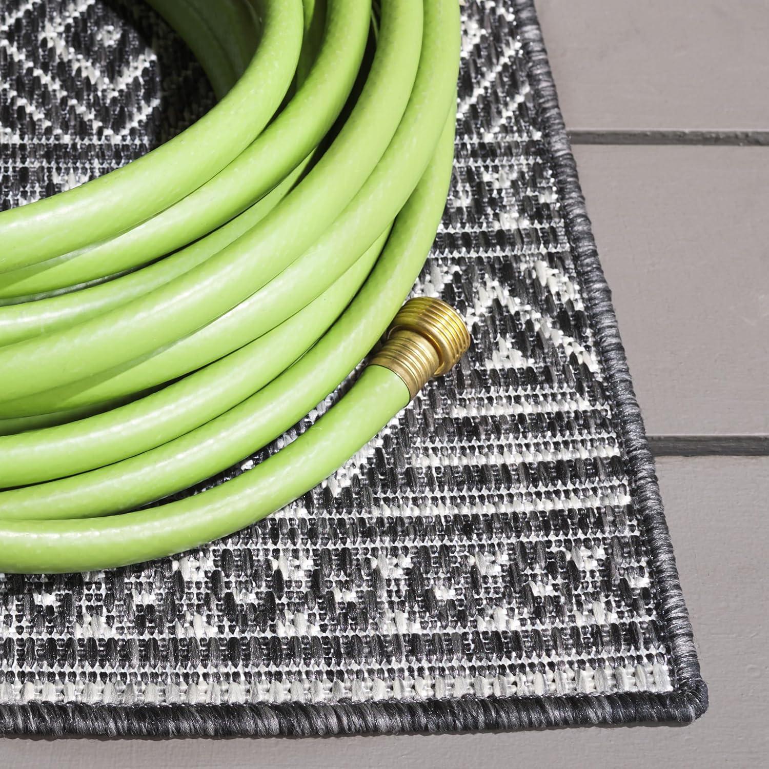 image:imageSAFAVIEH Washable Rug Outdoor Beach House Collection 8 x 10 Charcoal amp Grey NonShedding amp Easy to Clean Ideal for Patio Backyard Mudroom BHS288HCharcoalGrey