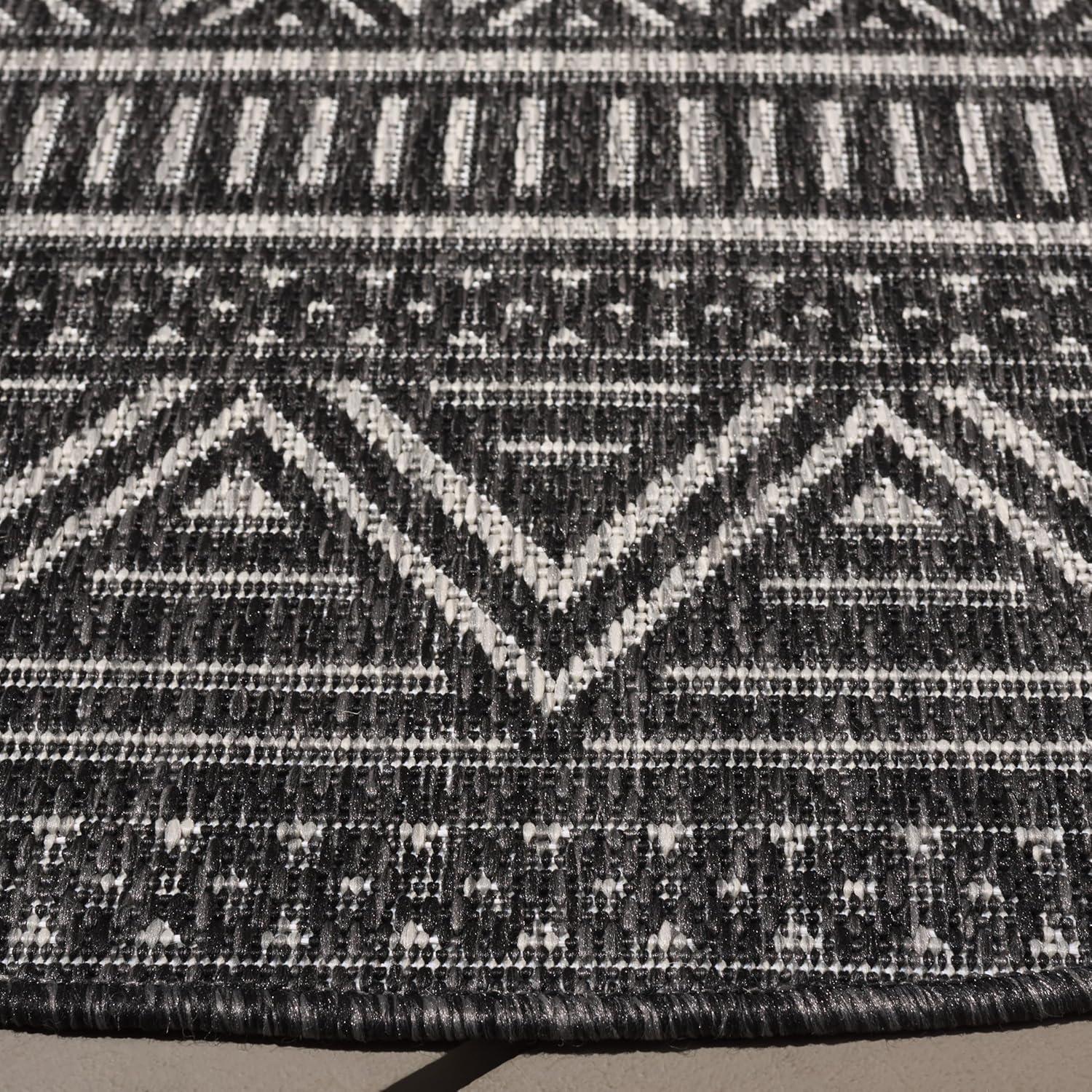 image:imageSAFAVIEH Washable Rug Outdoor Beach House Collection 8 x 10 Charcoal amp Grey NonShedding amp Easy to Clean Ideal for Patio Backyard Mudroom BHS288HCharcoalGrey
