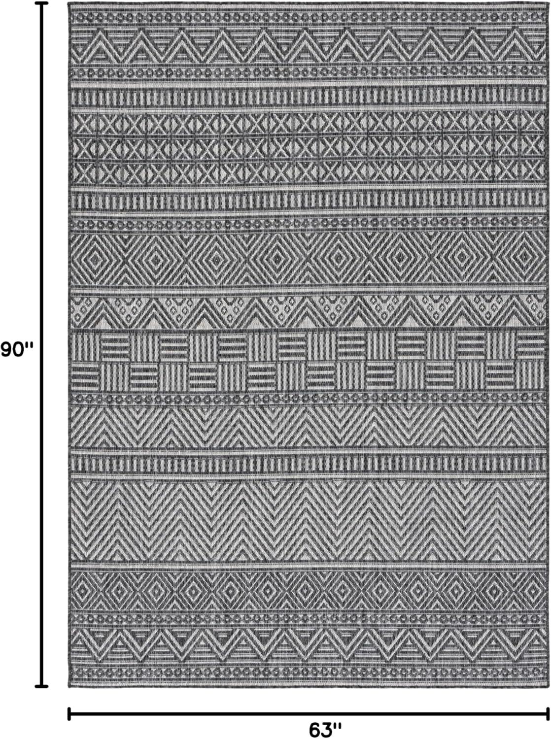 image:imageSAFAVIEH Washable Rug Outdoor Beach House Collection 8 x 10 Charcoal amp Grey NonShedding amp Easy to Clean Ideal for Patio Backyard Mudroom BHS288HCharcoalGrey