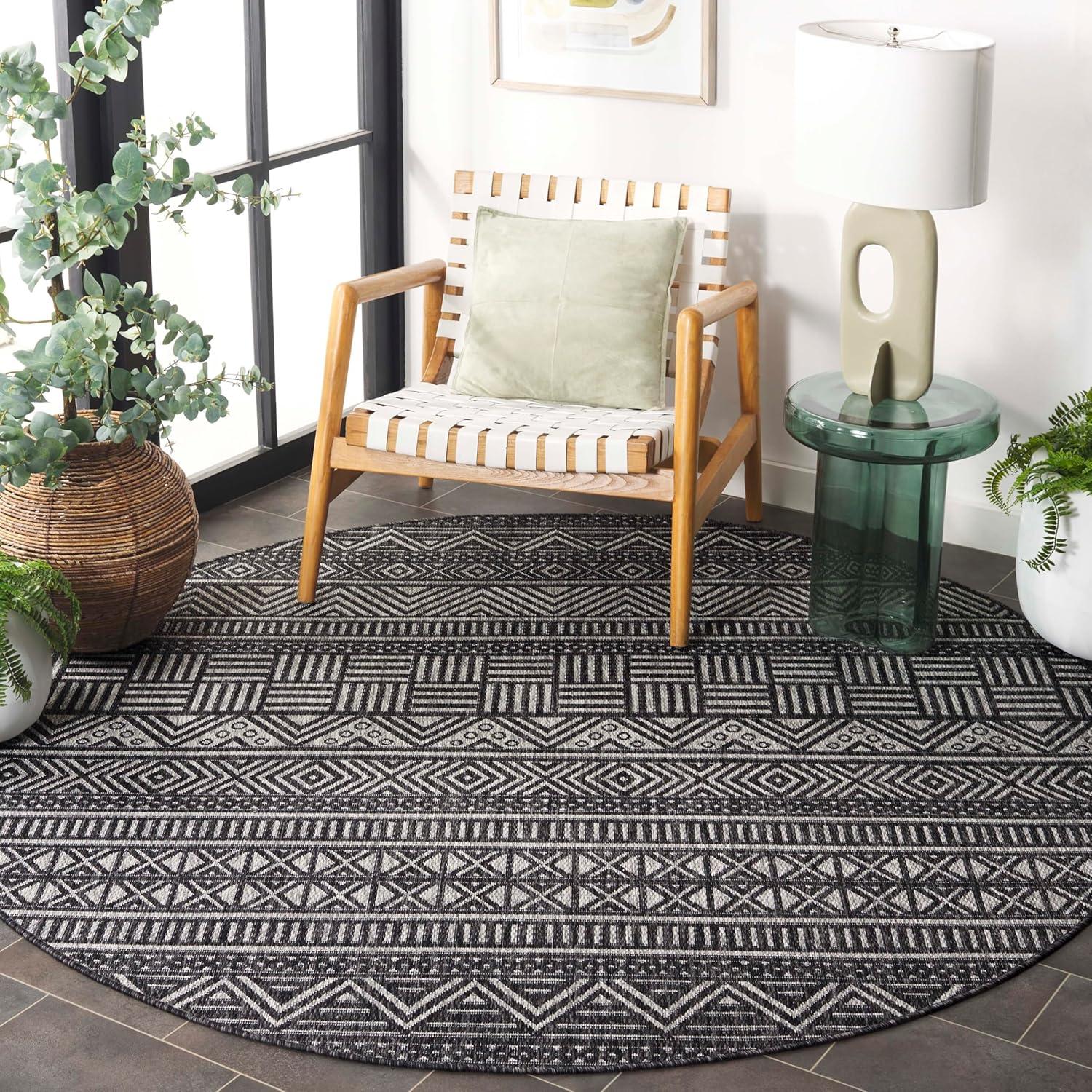 image:imageSAFAVIEH Washable Rug Outdoor Beach House Collection 8 x 10 Charcoal amp Grey NonShedding amp Easy to Clean Ideal for Patio Backyard Mudroom BHS288HCharcoalGrey