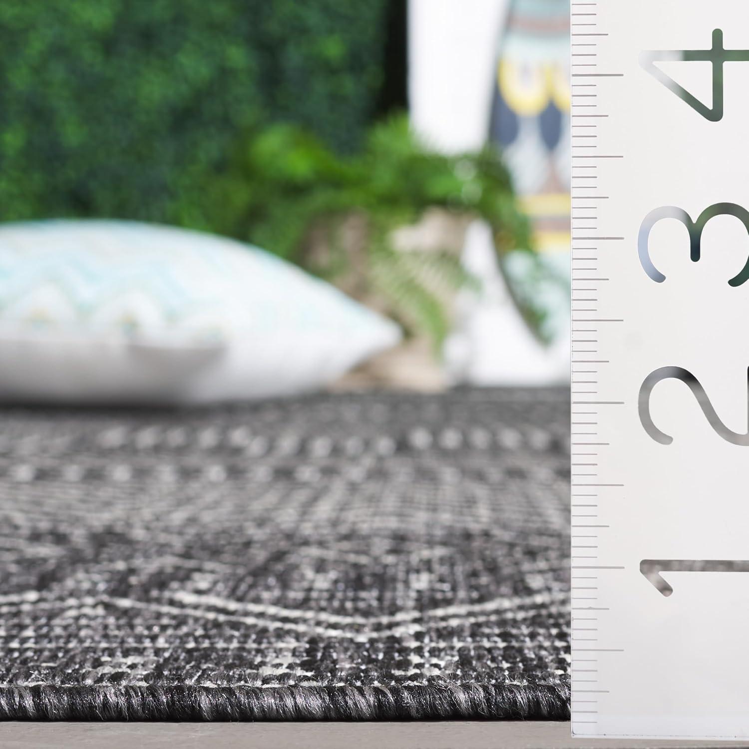image:imageSAFAVIEH Washable Rug Outdoor Beach House Collection 8 x 10 Charcoal amp Grey NonShedding amp Easy to Clean Ideal for Patio Backyard Mudroom BHS288HCharcoalGrey