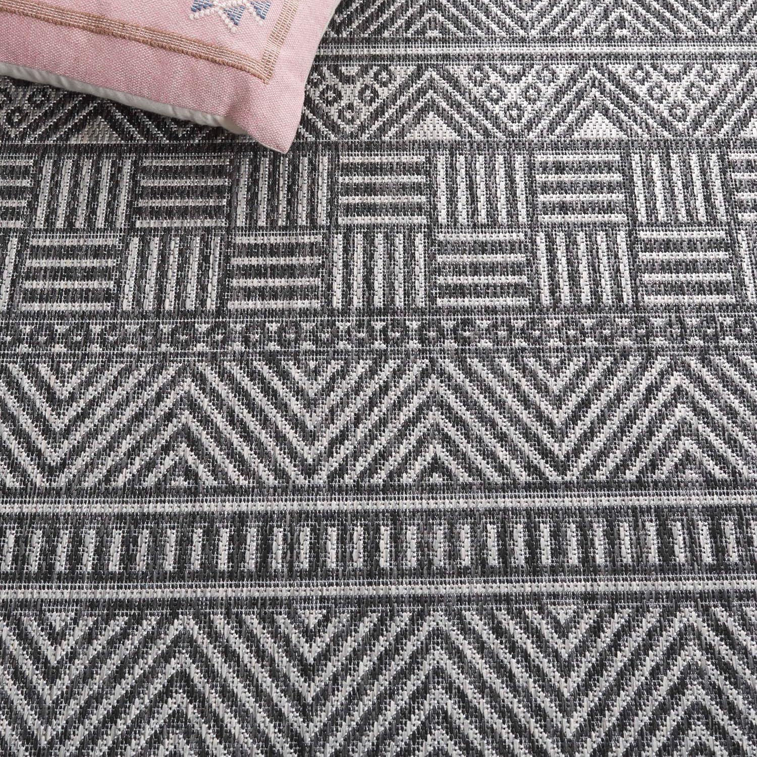 image:imageSAFAVIEH Washable Rug Outdoor Beach House Collection 8 x 10 Charcoal amp Grey NonShedding amp Easy to Clean Ideal for Patio Backyard Mudroom BHS288HCharcoalGrey