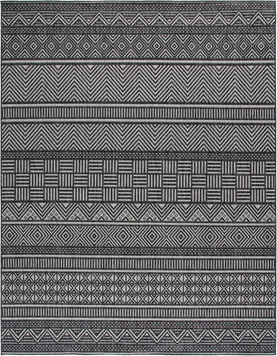 image:imageSAFAVIEH Washable Rug Outdoor Beach House Collection 8 x 10 Charcoal amp Grey NonShedding amp Easy to Clean Ideal for Patio Backyard Mudroom BHS288HCharcoalGrey