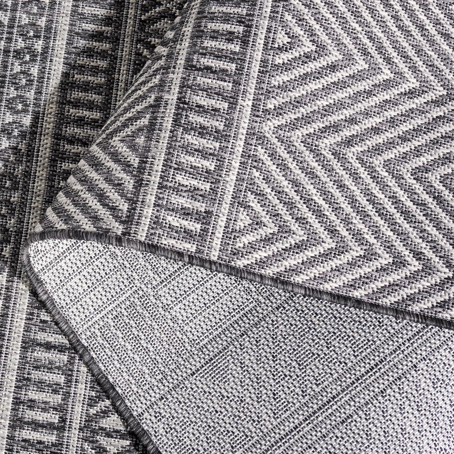 image:imageSAFAVIEH Washable Rug Outdoor Beach House Collection 8 x 10 Charcoal amp Grey NonShedding amp Easy to Clean Ideal for Patio Backyard Mudroom BHS288HCharcoalGrey