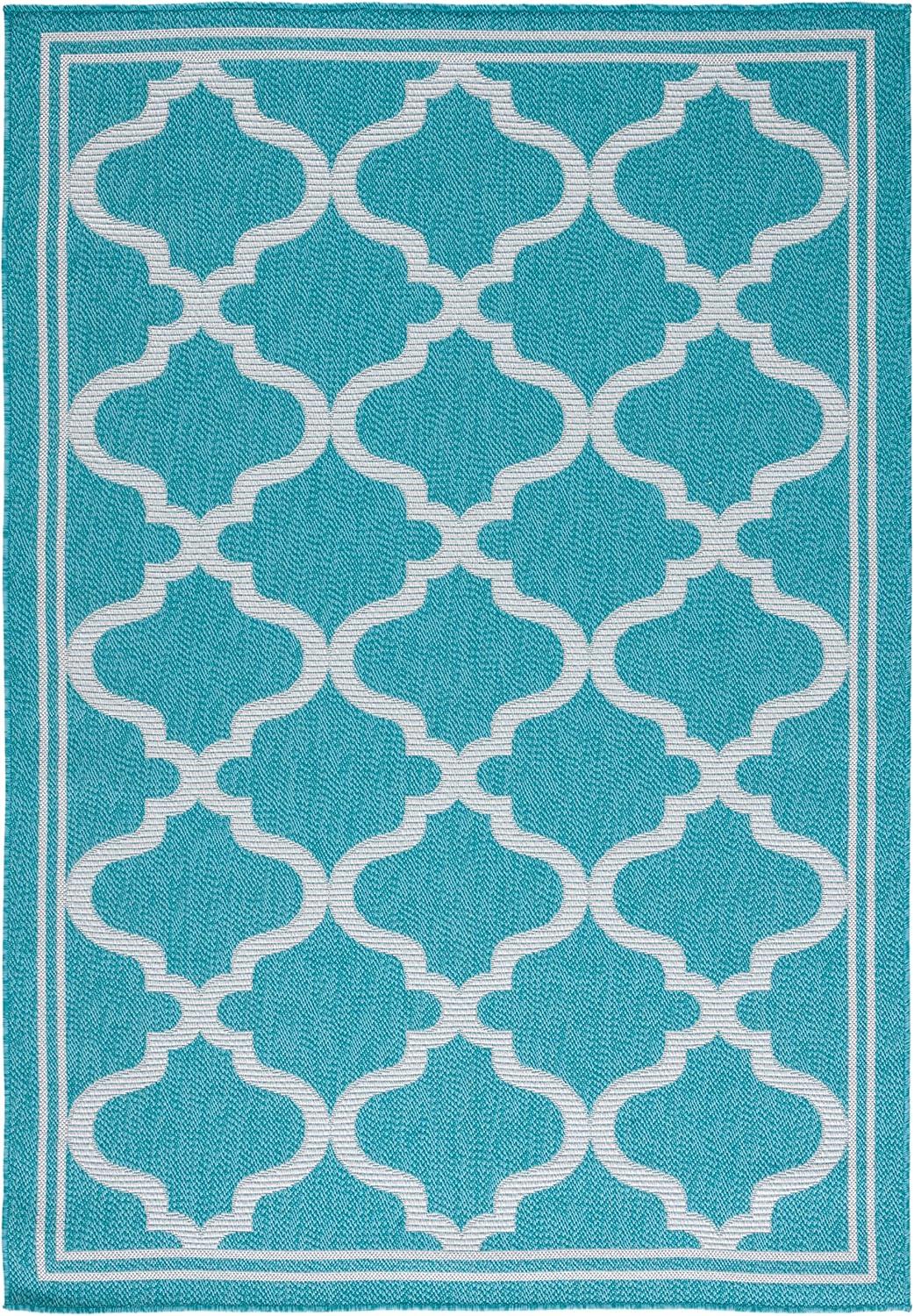 image:imageSAFAVIEH Washable Rug Outdoor Bermuda Collection 8 x 10 Ivory amp Charcoal NonShedding amp Easy to Clean Ideal for Patio Backyard Mudroom BMU810AAquaGrey