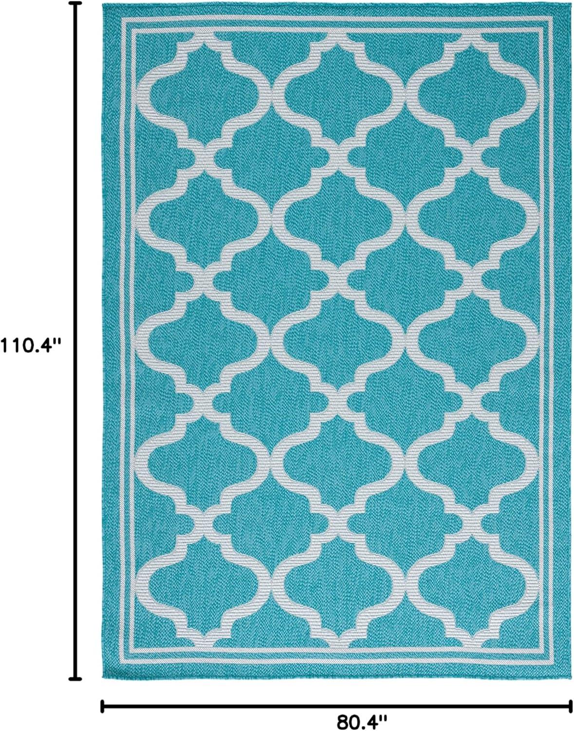 image:imageSAFAVIEH Washable Rug Outdoor Bermuda Collection 8 x 10 Ivory amp Charcoal NonShedding amp Easy to Clean Ideal for Patio Backyard Mudroom BMU810AAquaGrey
