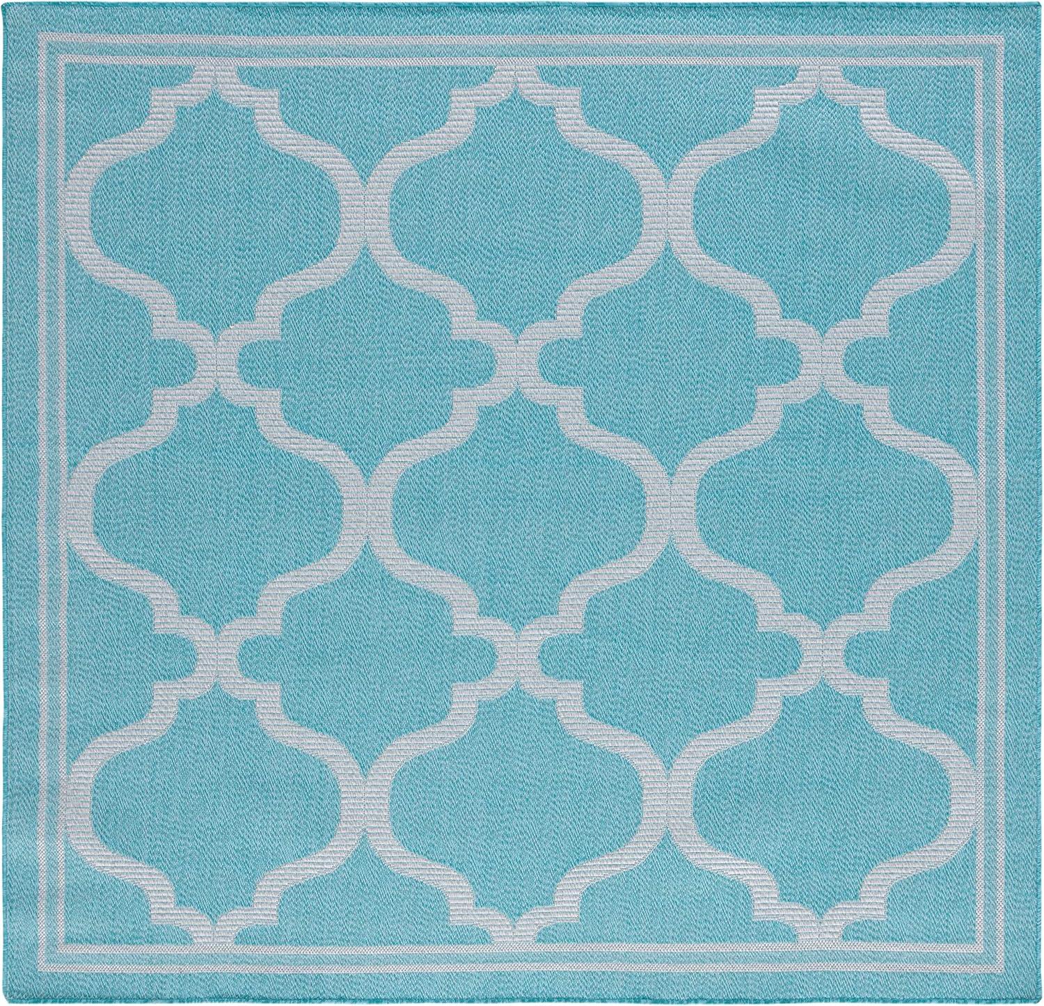 image:imageSAFAVIEH Washable Rug Outdoor Bermuda Collection 8 x 10 Ivory amp Charcoal NonShedding amp Easy to Clean Ideal for Patio Backyard Mudroom BMU810AAquaGrey