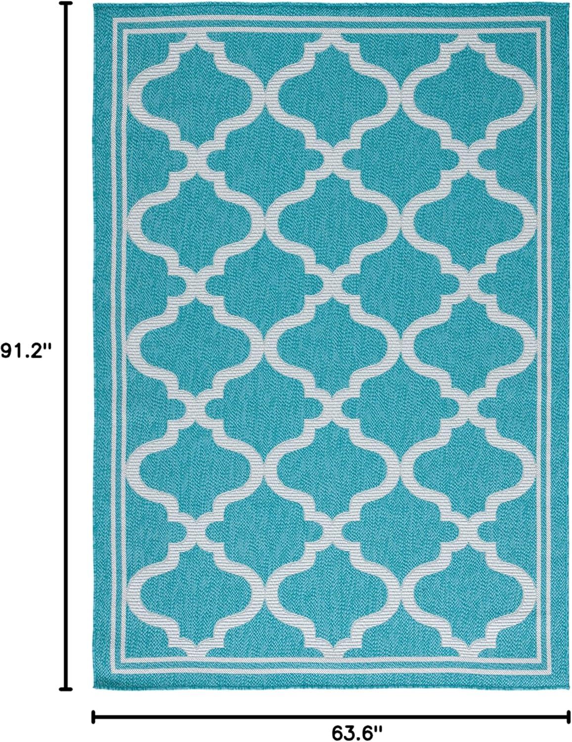 image:imageSAFAVIEH Washable Rug Outdoor Bermuda Collection 8 x 10 Ivory amp Charcoal NonShedding amp Easy to Clean Ideal for Patio Backyard Mudroom BMU810AAquaGrey