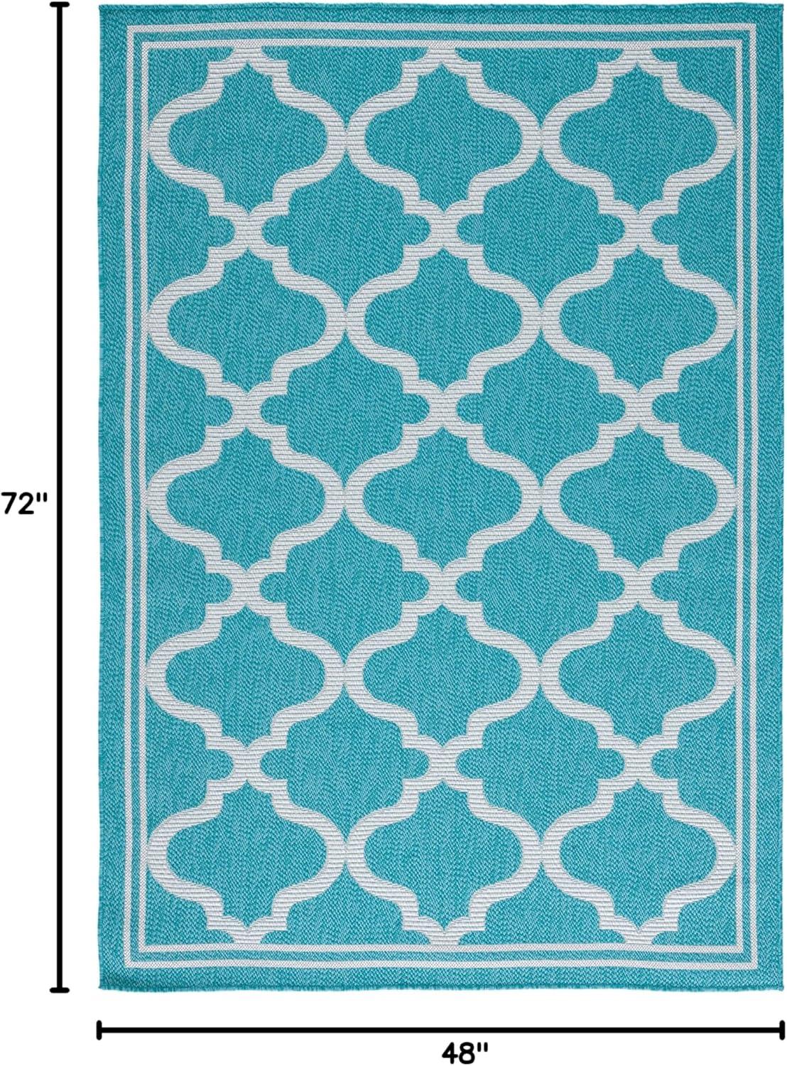 image:imageSAFAVIEH Washable Rug Outdoor Bermuda Collection 8 x 10 Ivory amp Charcoal NonShedding amp Easy to Clean Ideal for Patio Backyard Mudroom BMU810AAquaGrey