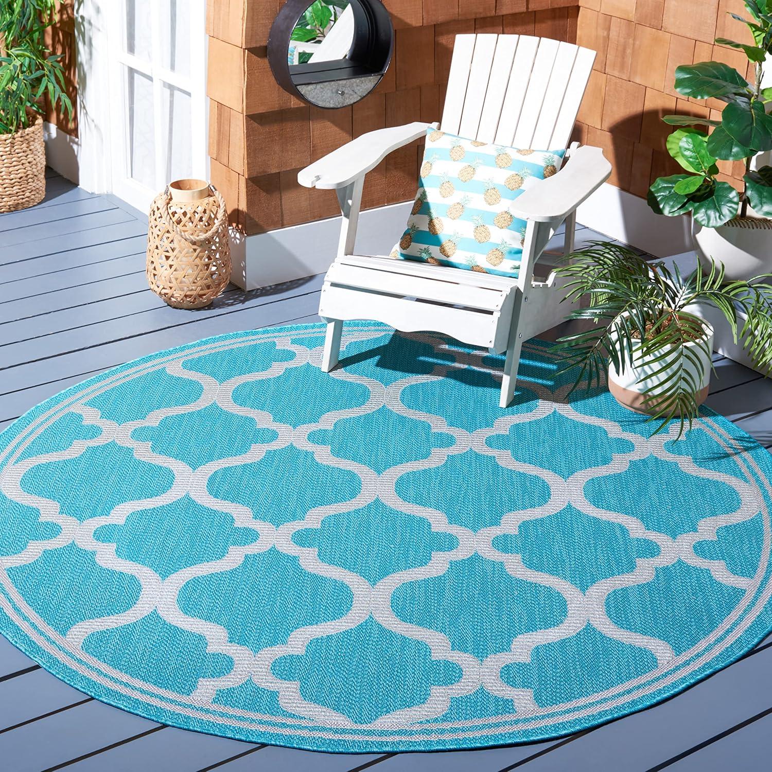 image:imageSAFAVIEH Washable Rug Outdoor Bermuda Collection 8 x 10 Ivory amp Charcoal NonShedding amp Easy to Clean Ideal for Patio Backyard Mudroom BMU810AAquaGrey