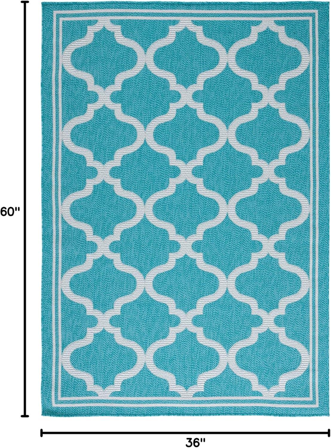 image:imageSAFAVIEH Washable Rug Outdoor Bermuda Collection 8 x 10 Ivory amp Charcoal NonShedding amp Easy to Clean Ideal for Patio Backyard Mudroom BMU810AAquaGrey