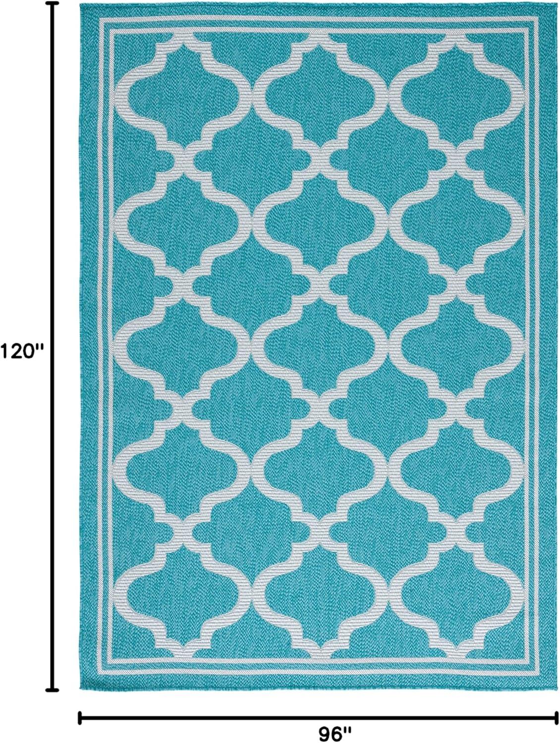 image:imageSAFAVIEH Washable Rug Outdoor Bermuda Collection 8 x 10 Ivory amp Charcoal NonShedding amp Easy to Clean Ideal for Patio Backyard Mudroom BMU810AAquaGrey
