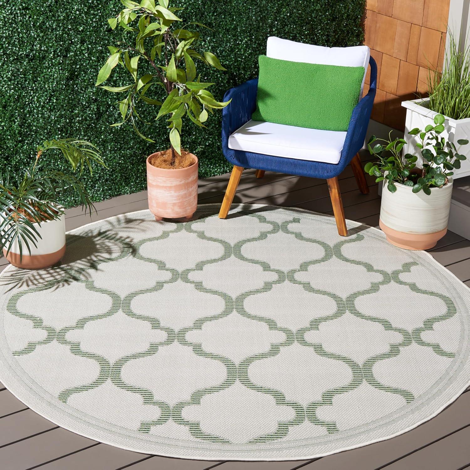 image:imageSAFAVIEH Washable Rug Outdoor Bermuda Collection 8 x 10 Ivory amp Charcoal NonShedding amp Easy to Clean Ideal for Patio Backyard Mudroom BMU810ABeigeGreen