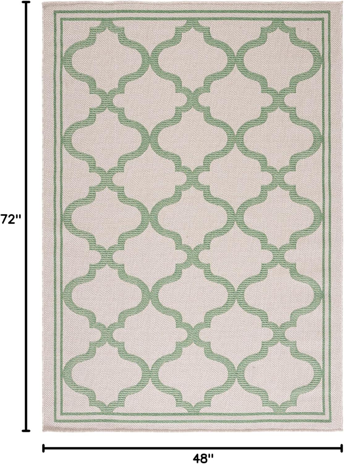 image:imageSAFAVIEH Washable Rug Outdoor Bermuda Collection 8 x 10 Ivory amp Charcoal NonShedding amp Easy to Clean Ideal for Patio Backyard Mudroom BMU810ABeigeGreen