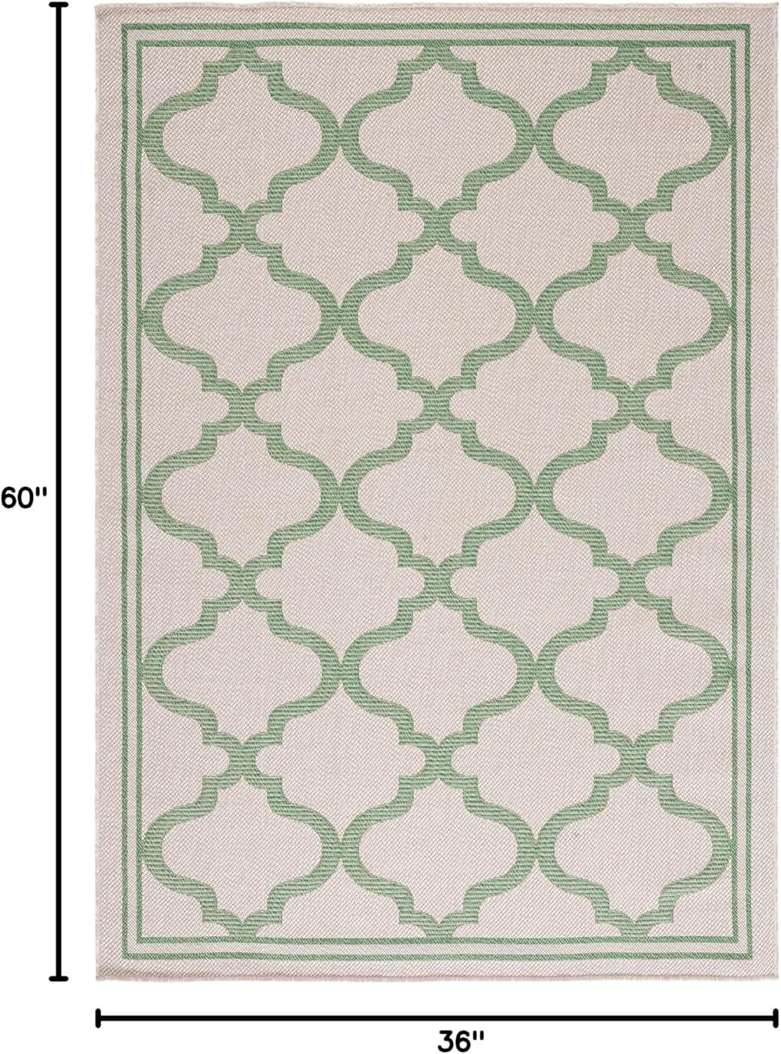 image:imageSAFAVIEH Washable Rug Outdoor Bermuda Collection 8 x 10 Ivory amp Charcoal NonShedding amp Easy to Clean Ideal for Patio Backyard Mudroom BMU810ABeigeGreen