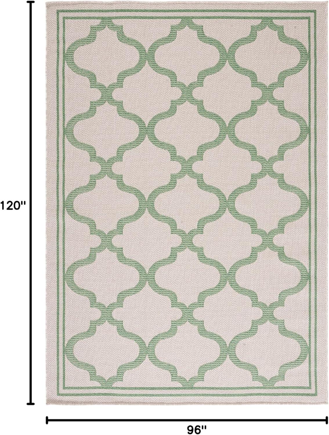 image:imageSAFAVIEH Washable Rug Outdoor Bermuda Collection 8 x 10 Ivory amp Charcoal NonShedding amp Easy to Clean Ideal for Patio Backyard Mudroom BMU810ABeigeGreen