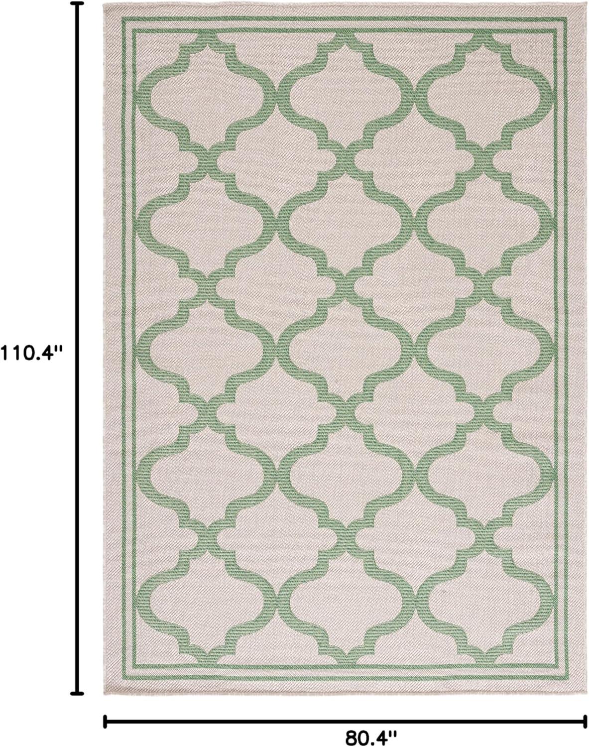 image:imageSAFAVIEH Washable Rug Outdoor Bermuda Collection 8 x 10 Ivory amp Charcoal NonShedding amp Easy to Clean Ideal for Patio Backyard Mudroom BMU810ABeigeGreen