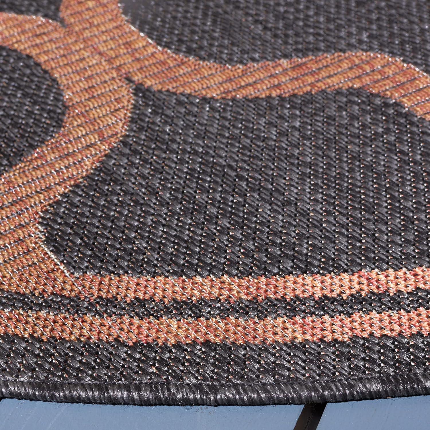 image:imageSAFAVIEH Washable Rug Outdoor Bermuda Collection 8 x 10 Ivory amp Charcoal NonShedding amp Easy to Clean Ideal for Patio Backyard Mudroom BMU810ACharcoalRust