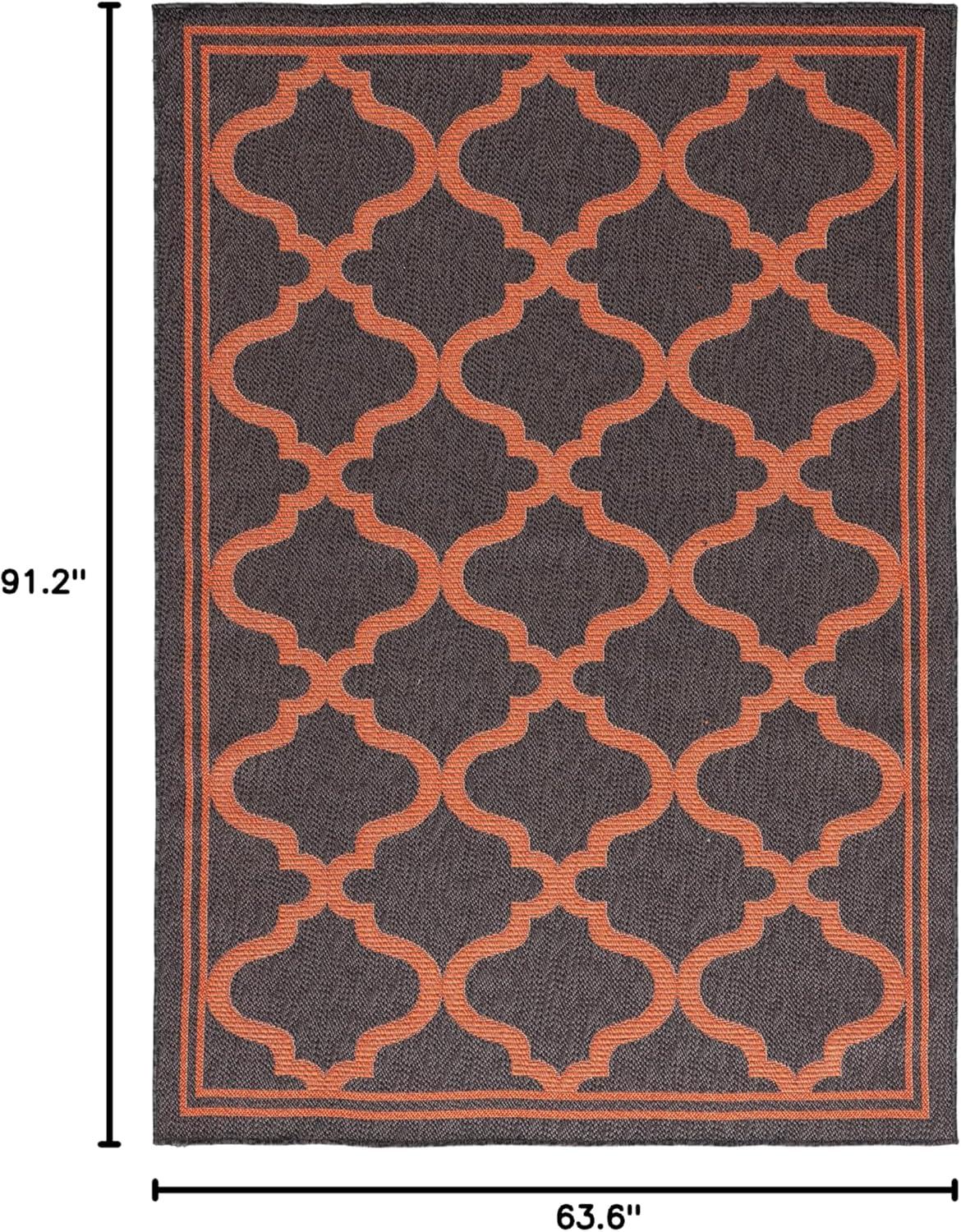 image:imageSAFAVIEH Washable Rug Outdoor Bermuda Collection 8 x 10 Ivory amp Charcoal NonShedding amp Easy to Clean Ideal for Patio Backyard Mudroom BMU810ACharcoalRust