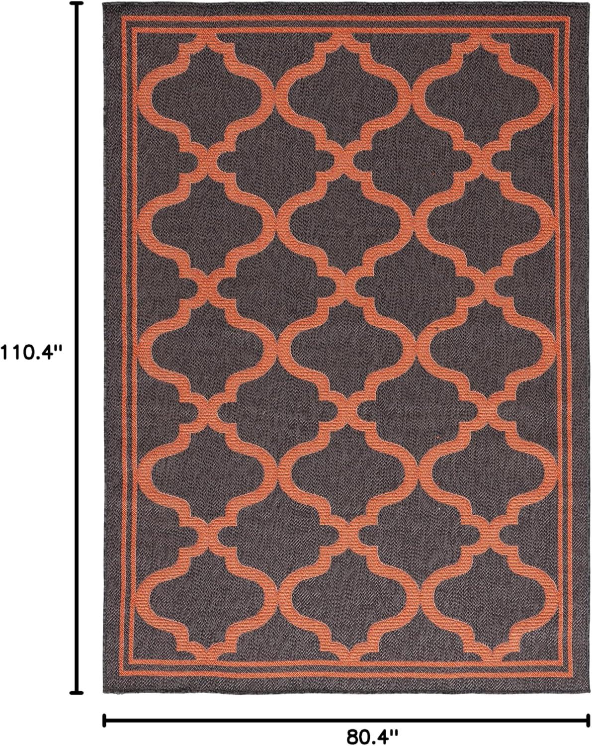 image:imageSAFAVIEH Washable Rug Outdoor Bermuda Collection 8 x 10 Ivory amp Charcoal NonShedding amp Easy to Clean Ideal for Patio Backyard Mudroom BMU810ACharcoalRust