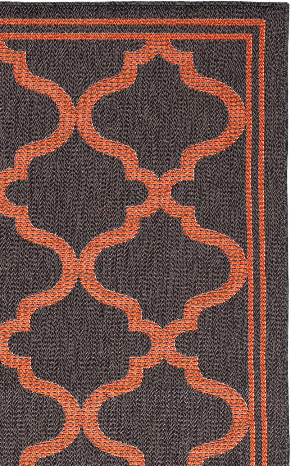 image:imageSAFAVIEH Washable Rug Outdoor Bermuda Collection 8 x 10 Ivory amp Charcoal NonShedding amp Easy to Clean Ideal for Patio Backyard Mudroom BMU810ACharcoalRust