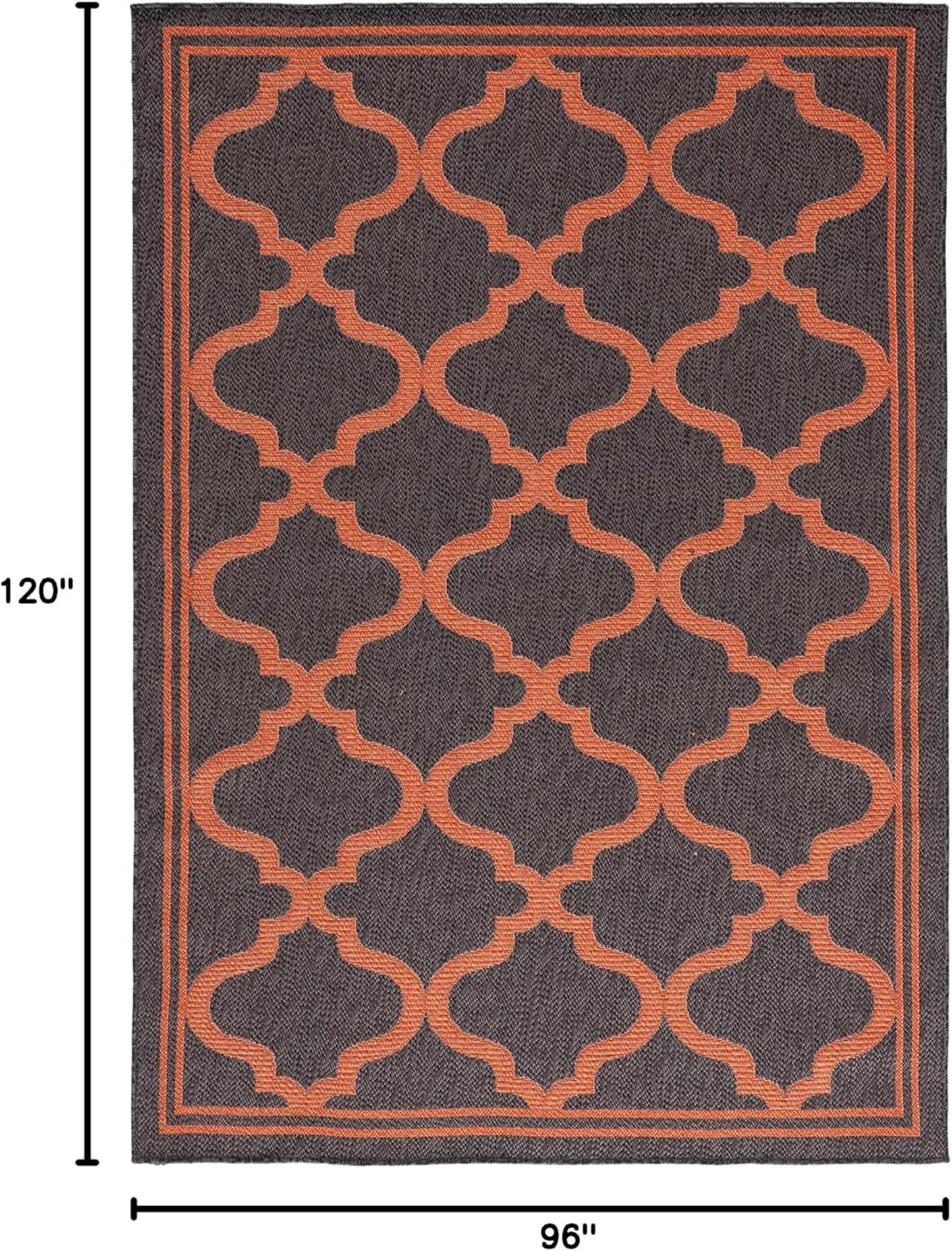image:imageSAFAVIEH Washable Rug Outdoor Bermuda Collection 8 x 10 Ivory amp Charcoal NonShedding amp Easy to Clean Ideal for Patio Backyard Mudroom BMU810ACharcoalRust