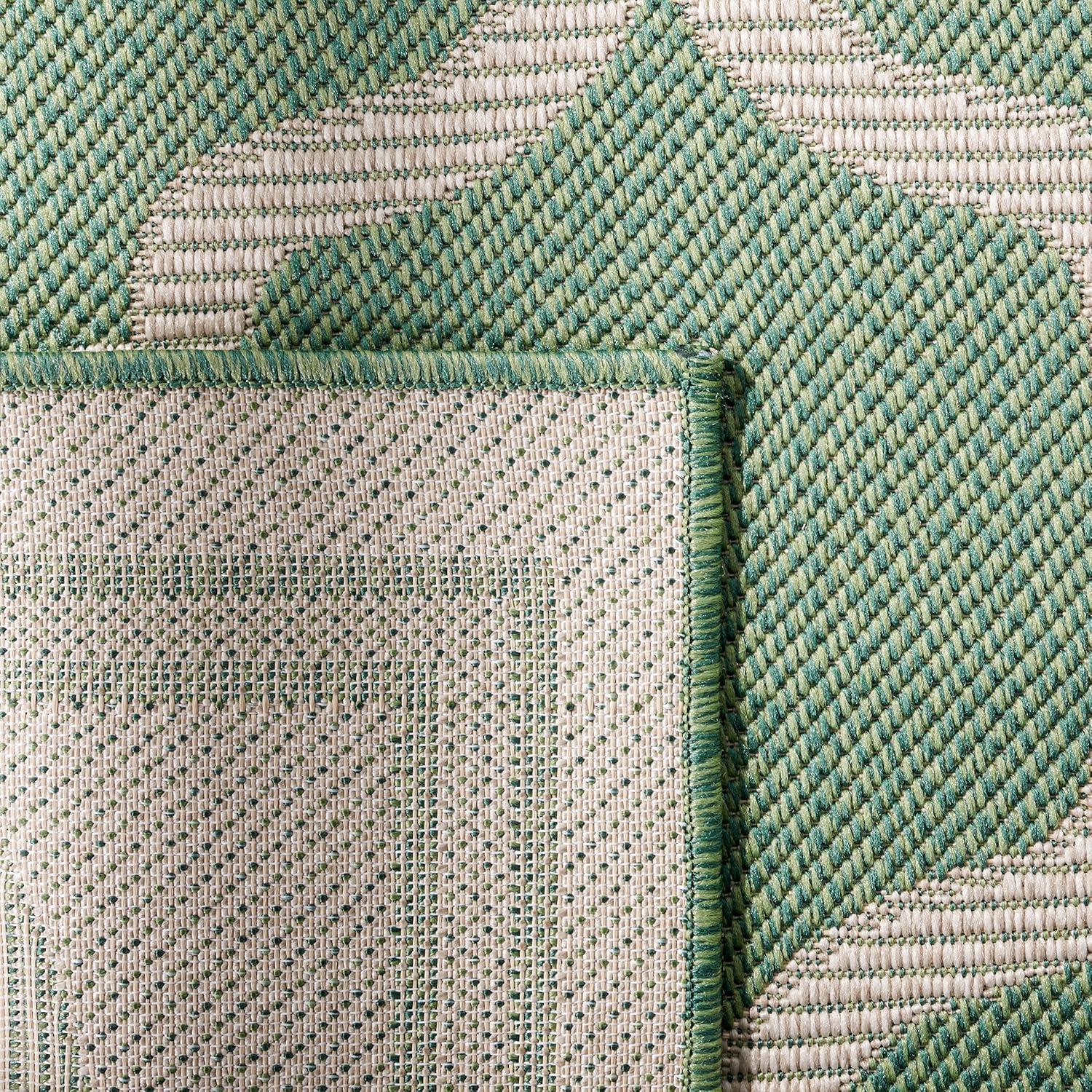 image:imageSAFAVIEH Washable Rug Outdoor Bermuda Collection 8 x 10 Ivory amp Charcoal NonShedding amp Easy to Clean Ideal for Patio Backyard Mudroom BMU810AGreenBeige