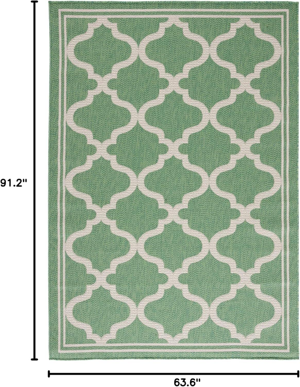 image:imageSAFAVIEH Washable Rug Outdoor Bermuda Collection 8 x 10 Ivory amp Charcoal NonShedding amp Easy to Clean Ideal for Patio Backyard Mudroom BMU810AGreenBeige