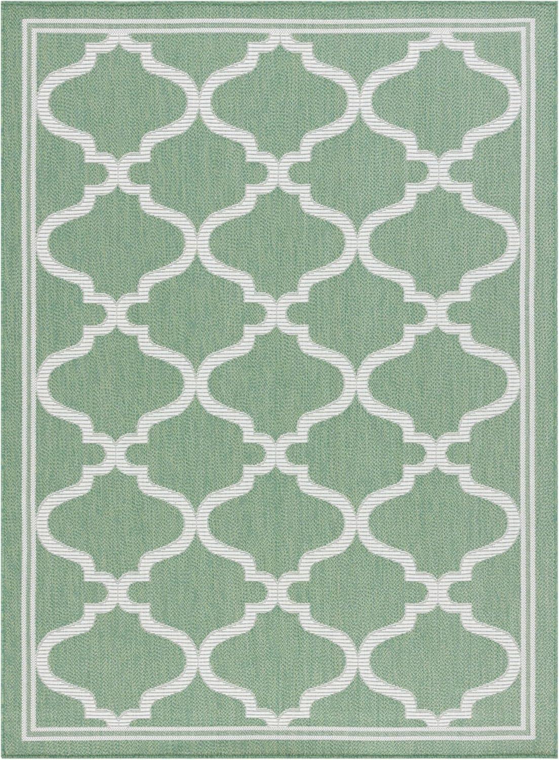 image:imageSAFAVIEH Washable Rug Outdoor Bermuda Collection 8 x 10 Ivory amp Charcoal NonShedding amp Easy to Clean Ideal for Patio Backyard Mudroom BMU810AGreenIvory
