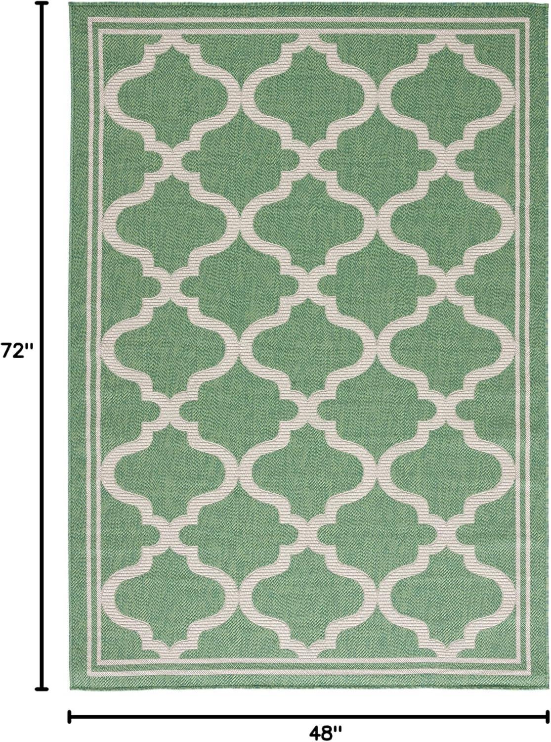 image:imageSAFAVIEH Washable Rug Outdoor Bermuda Collection 8 x 10 Ivory amp Charcoal NonShedding amp Easy to Clean Ideal for Patio Backyard Mudroom BMU810AGreenBeige