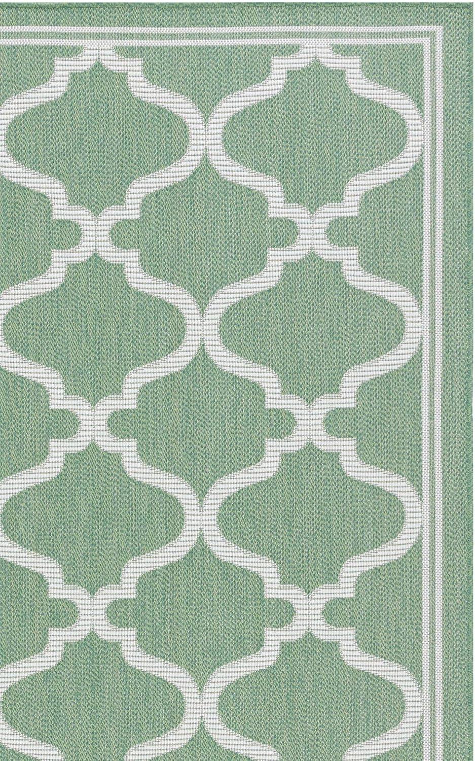 image:imageSAFAVIEH Washable Rug Outdoor Bermuda Collection 8 x 10 Ivory amp Charcoal NonShedding amp Easy to Clean Ideal for Patio Backyard Mudroom BMU810AGreenIvory