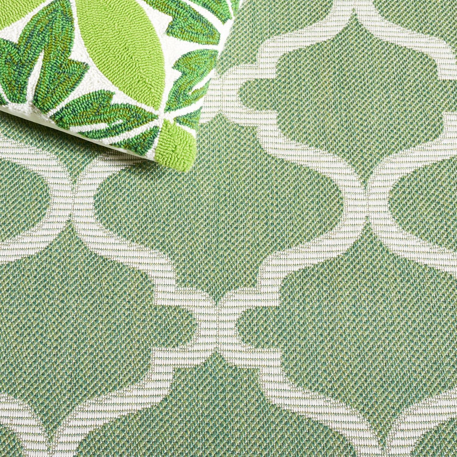 image:imageSAFAVIEH Washable Rug Outdoor Bermuda Collection 8 x 10 Ivory amp Charcoal NonShedding amp Easy to Clean Ideal for Patio Backyard Mudroom BMU810AGreenIvory