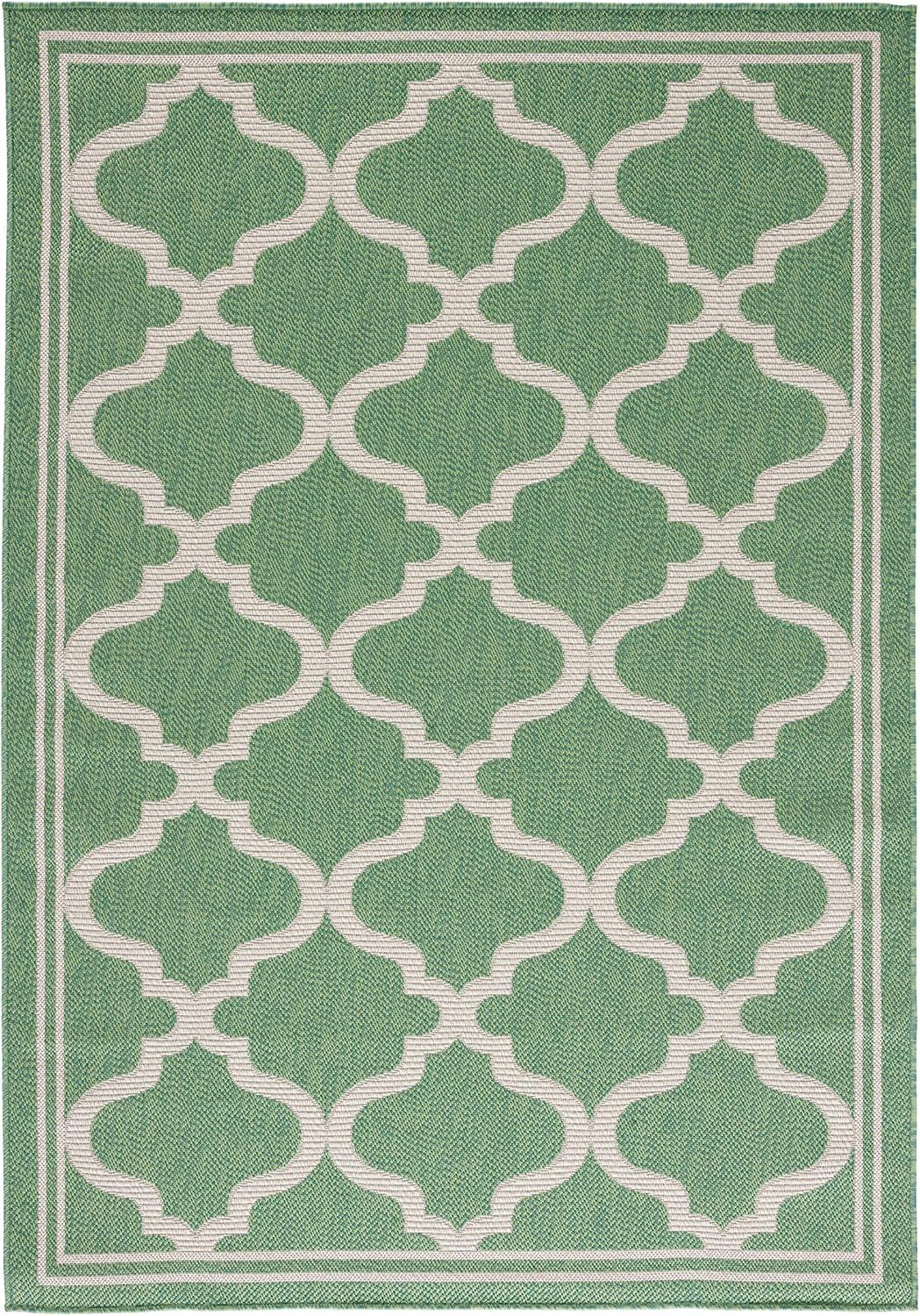 image:imageSAFAVIEH Washable Rug Outdoor Bermuda Collection 8 x 10 Ivory amp Charcoal NonShedding amp Easy to Clean Ideal for Patio Backyard Mudroom BMU810AGreenBeige