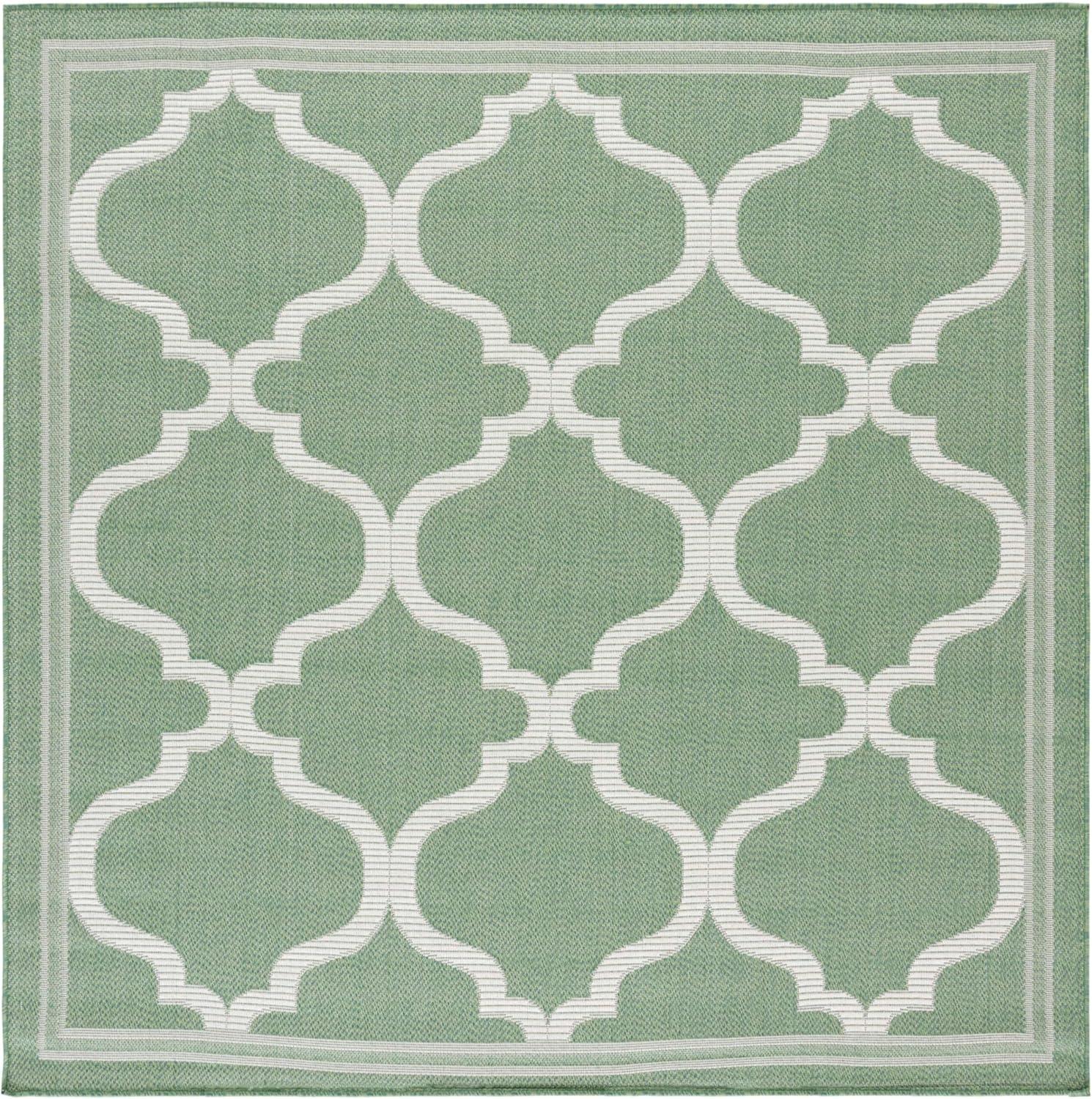 image:imageSAFAVIEH Washable Rug Outdoor Bermuda Collection 8 x 10 Ivory amp Charcoal NonShedding amp Easy to Clean Ideal for Patio Backyard Mudroom BMU810AGreenBeige