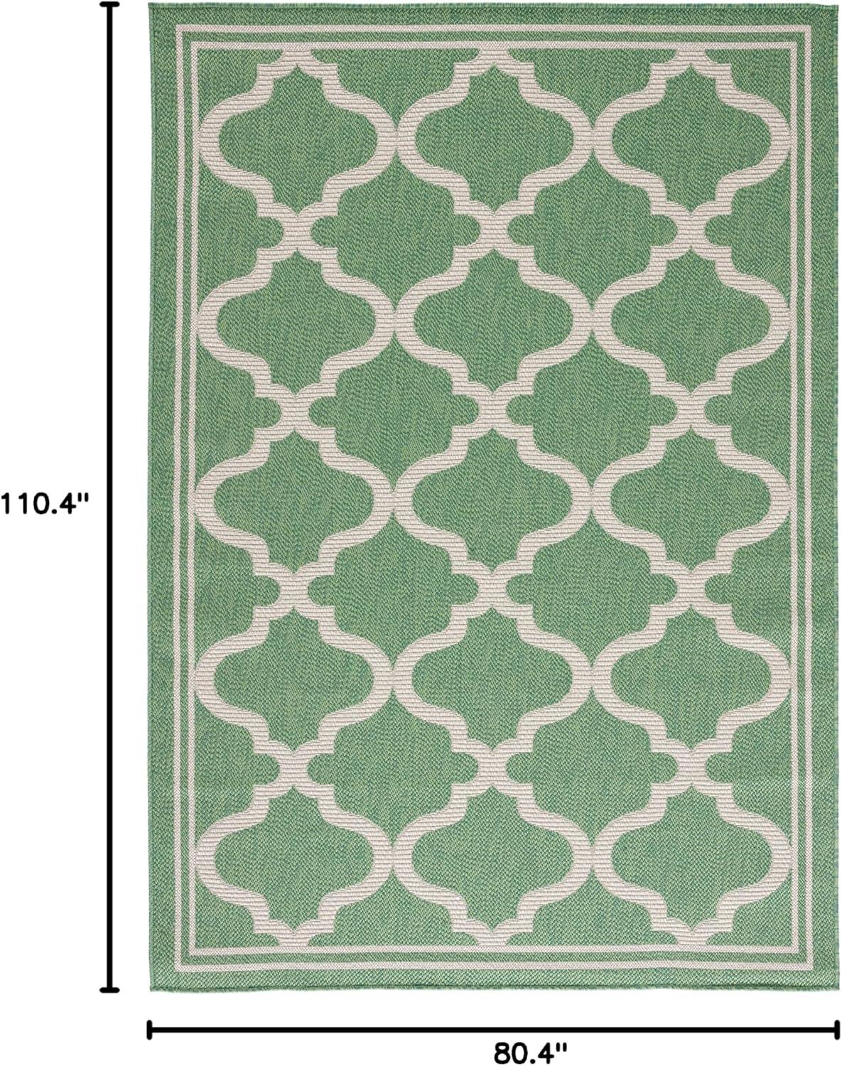 image:imageSAFAVIEH Washable Rug Outdoor Bermuda Collection 8 x 10 Ivory amp Charcoal NonShedding amp Easy to Clean Ideal for Patio Backyard Mudroom BMU810AGreenBeige