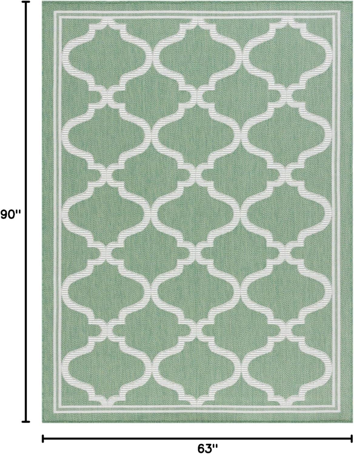 image:imageSAFAVIEH Washable Rug Outdoor Bermuda Collection 8 x 10 Ivory amp Charcoal NonShedding amp Easy to Clean Ideal for Patio Backyard Mudroom BMU810AGreenIvory