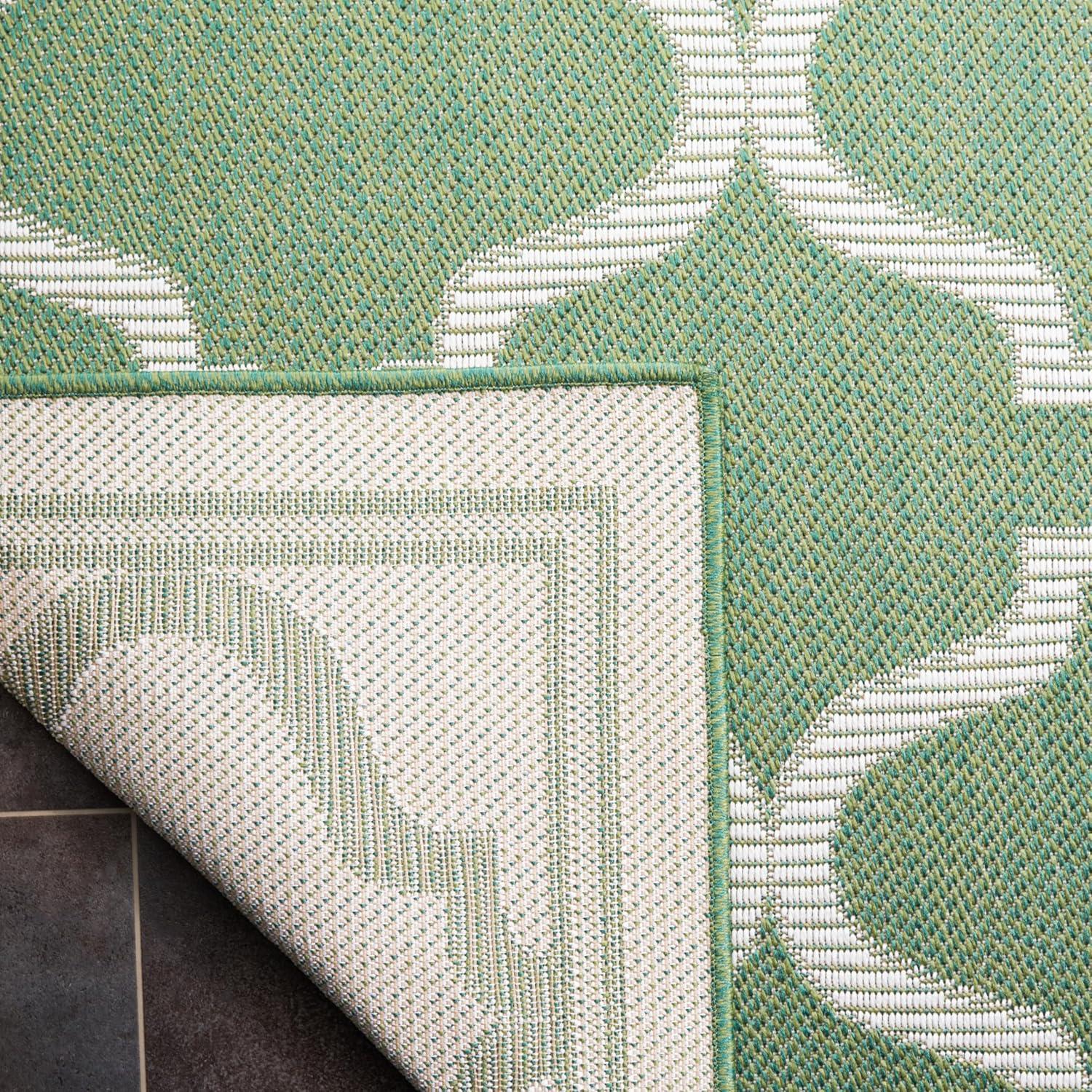 image:imageSAFAVIEH Washable Rug Outdoor Bermuda Collection 8 x 10 Ivory amp Charcoal NonShedding amp Easy to Clean Ideal for Patio Backyard Mudroom BMU810AGreenIvory