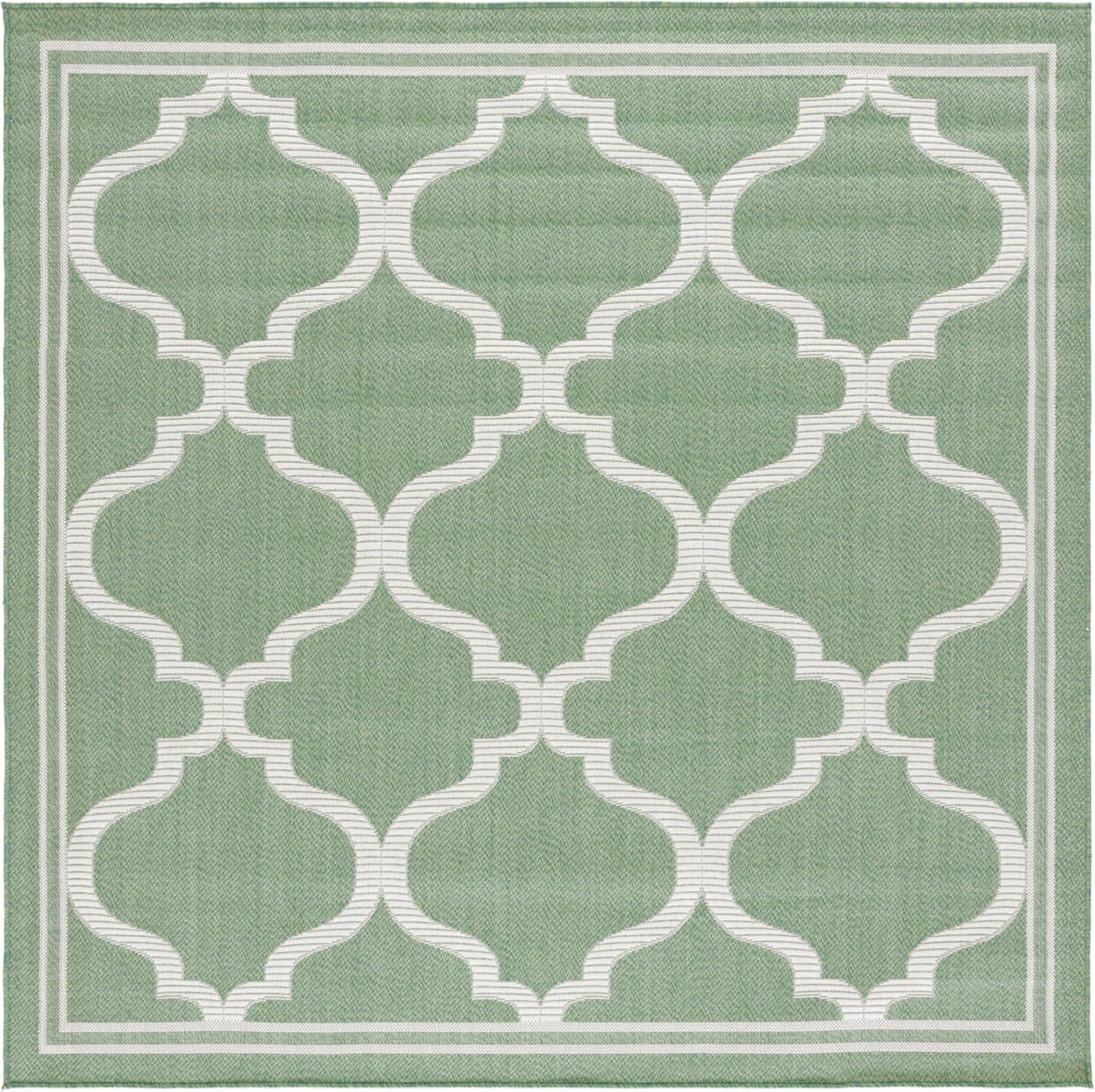 image:imageSAFAVIEH Washable Rug Outdoor Bermuda Collection 8 x 10 Ivory amp Charcoal NonShedding amp Easy to Clean Ideal for Patio Backyard Mudroom BMU810AGreenIvory