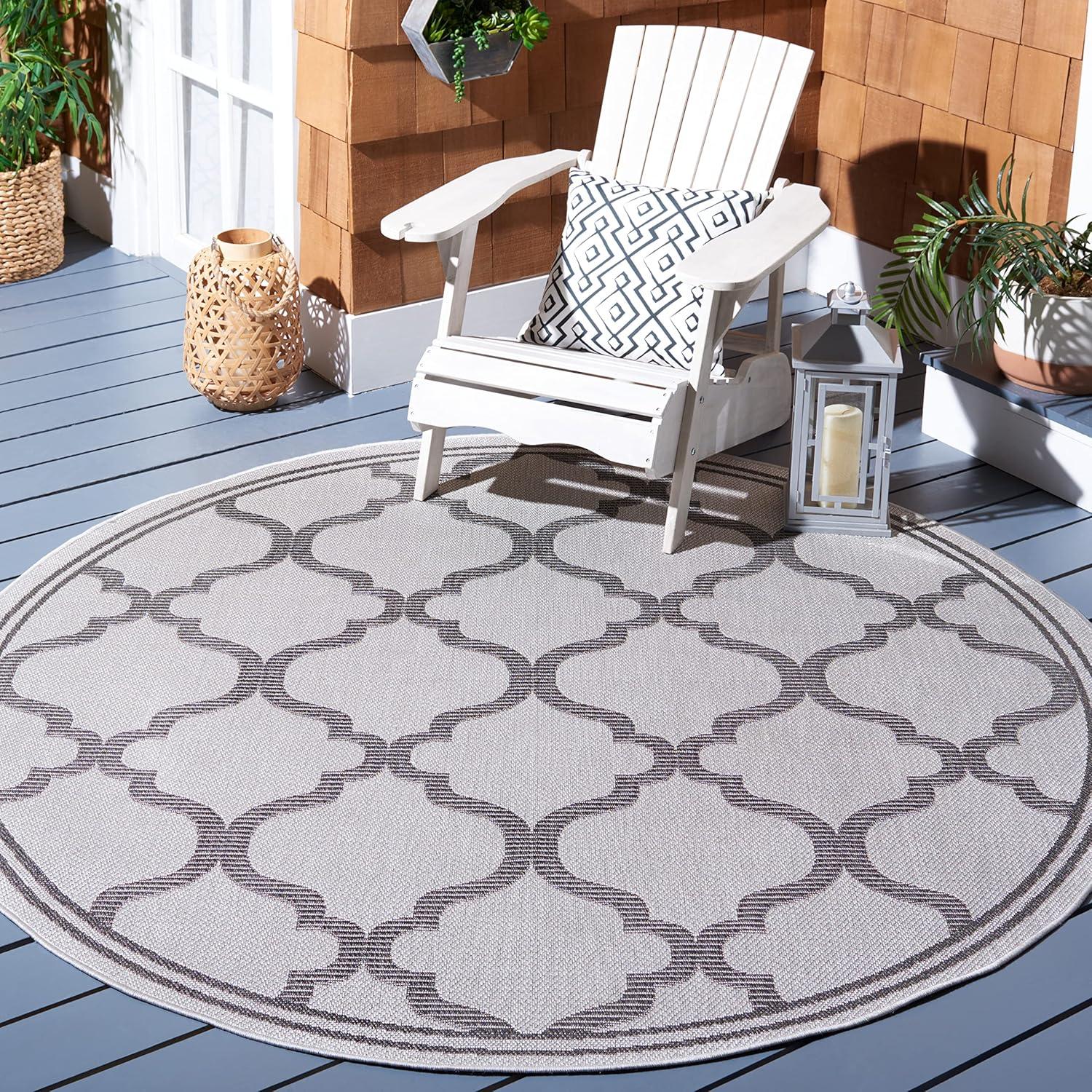 image:imageSAFAVIEH Washable Rug Outdoor Bermuda Collection 8 x 10 Ivory amp Charcoal NonShedding amp Easy to Clean Ideal for Patio Backyard Mudroom BMU810AGreyBrown
