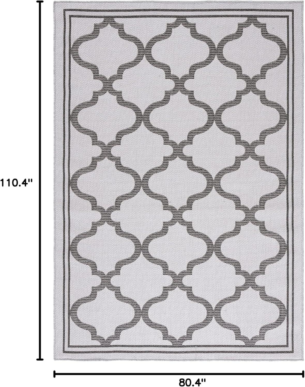 image:imageSAFAVIEH Washable Rug Outdoor Bermuda Collection 8 x 10 Ivory amp Charcoal NonShedding amp Easy to Clean Ideal for Patio Backyard Mudroom BMU810AGreyBrown