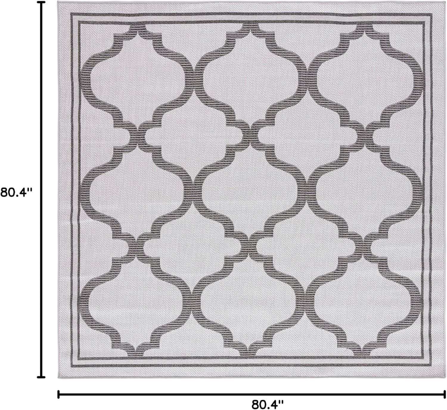 image:imageSAFAVIEH Washable Rug Outdoor Bermuda Collection 8 x 10 Ivory amp Charcoal NonShedding amp Easy to Clean Ideal for Patio Backyard Mudroom BMU810AGreyBrown