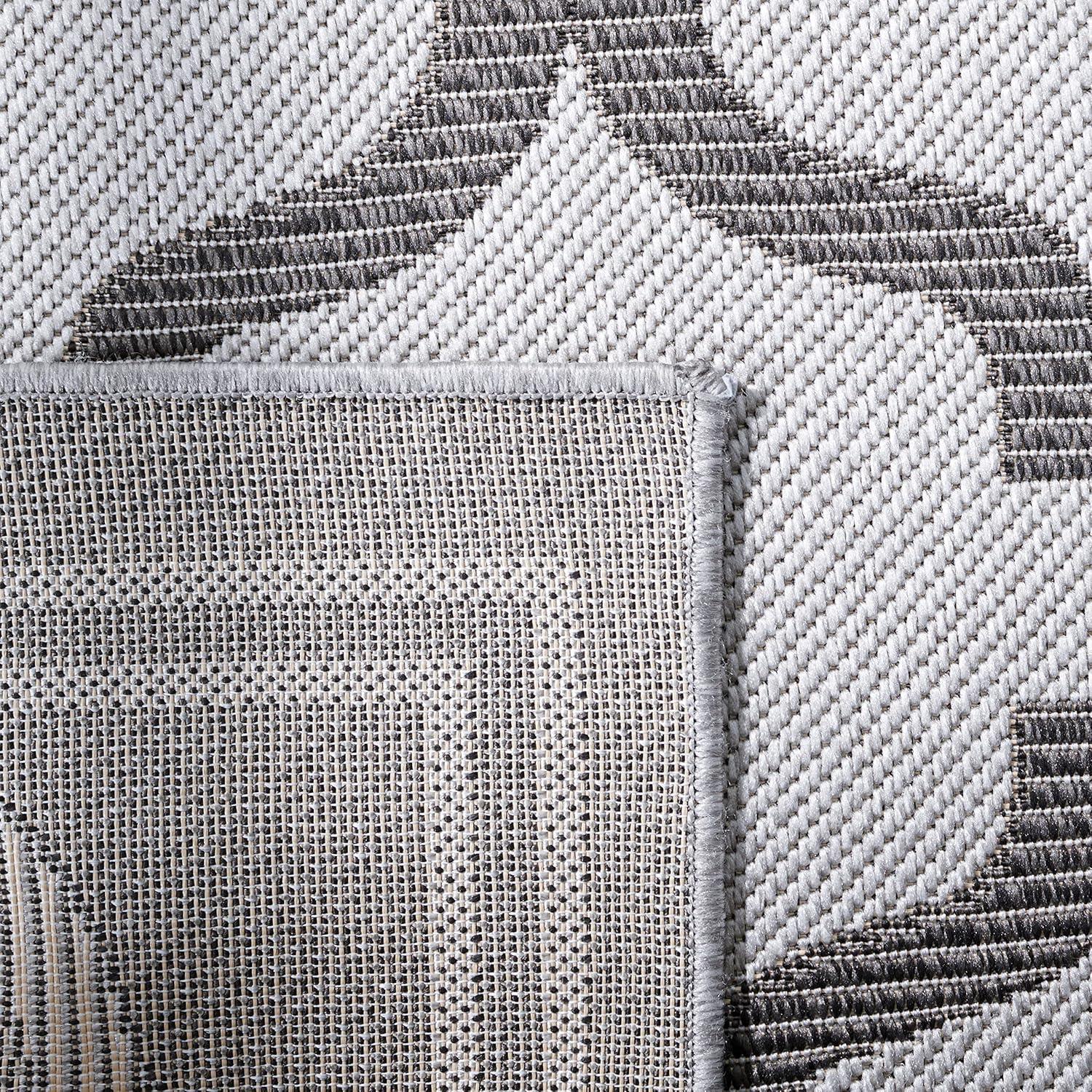 image:imageSAFAVIEH Washable Rug Outdoor Bermuda Collection 8 x 10 Ivory amp Charcoal NonShedding amp Easy to Clean Ideal for Patio Backyard Mudroom BMU810AGreyBrown