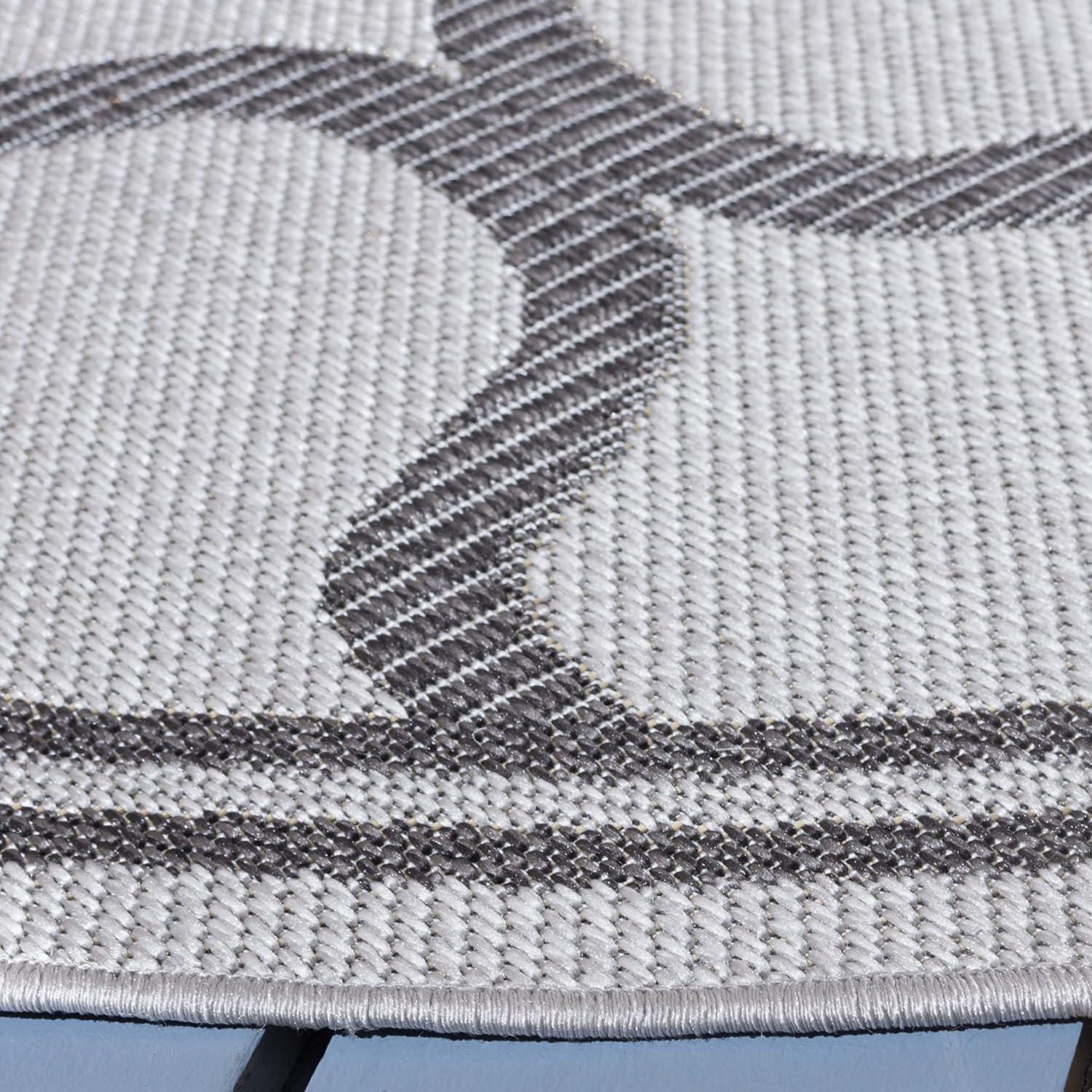 image:imageSAFAVIEH Washable Rug Outdoor Bermuda Collection 8 x 10 Ivory amp Charcoal NonShedding amp Easy to Clean Ideal for Patio Backyard Mudroom BMU810AGreyBrown