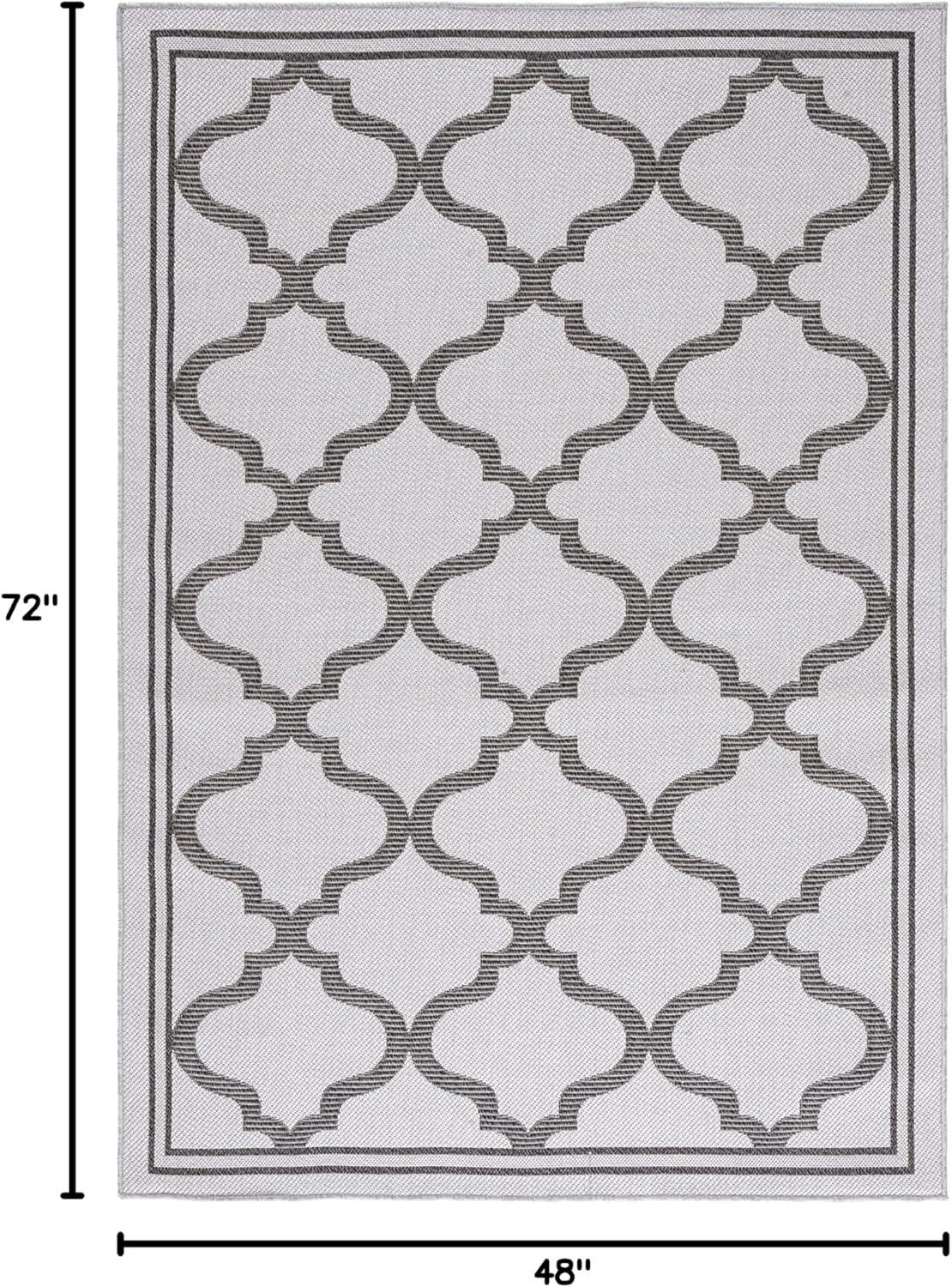 image:imageSAFAVIEH Washable Rug Outdoor Bermuda Collection 8 x 10 Ivory amp Charcoal NonShedding amp Easy to Clean Ideal for Patio Backyard Mudroom BMU810AGreyBrown