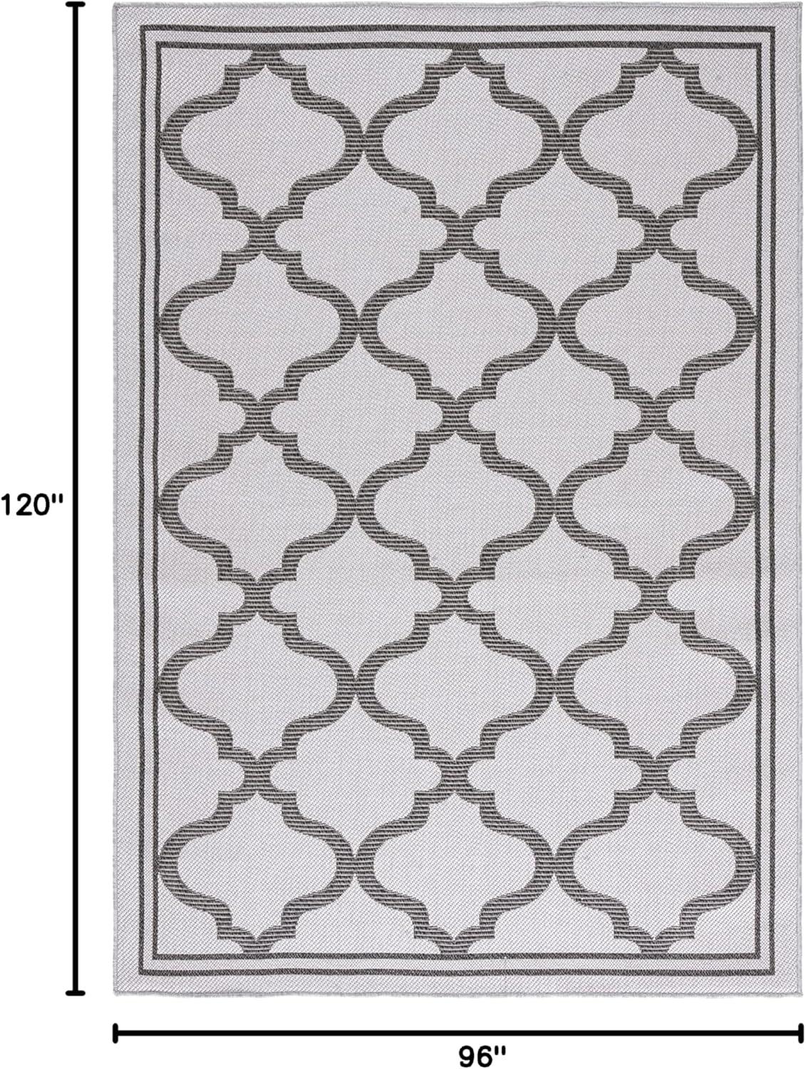 image:imageSAFAVIEH Washable Rug Outdoor Bermuda Collection 8 x 10 Ivory amp Charcoal NonShedding amp Easy to Clean Ideal for Patio Backyard Mudroom BMU810AGreyBrown