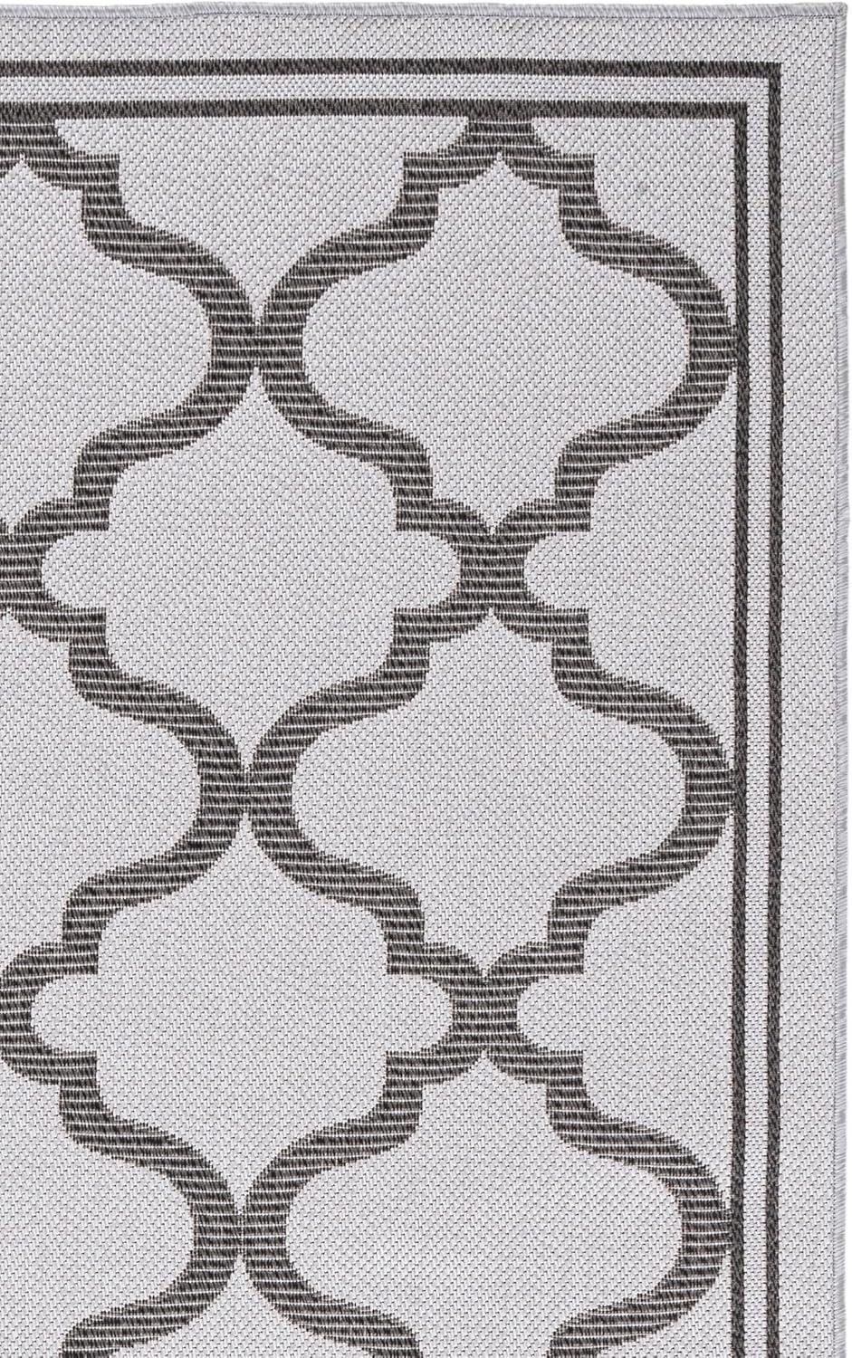 image:imageSAFAVIEH Washable Rug Outdoor Bermuda Collection 8 x 10 Ivory amp Charcoal NonShedding amp Easy to Clean Ideal for Patio Backyard Mudroom BMU810AGreyBrown