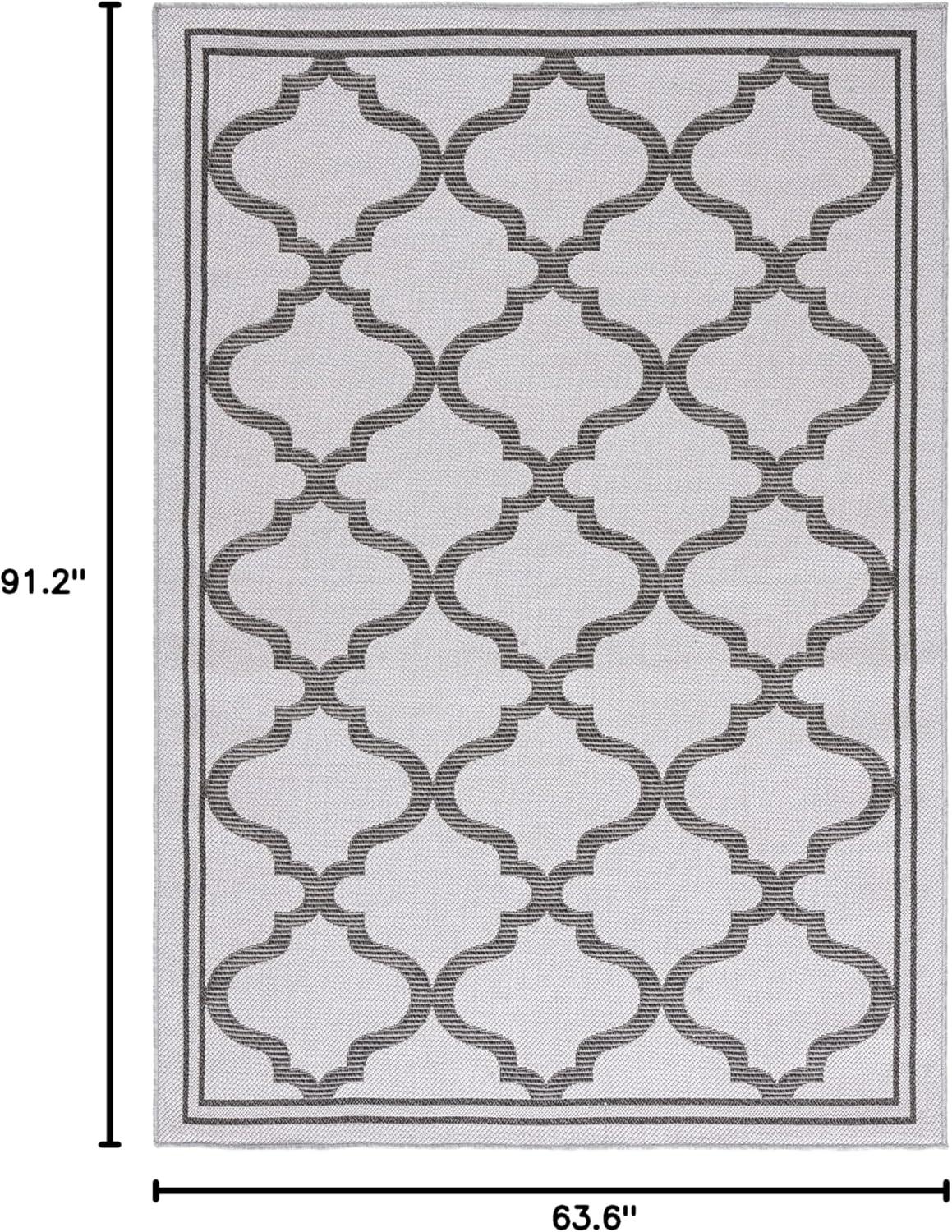image:imageSAFAVIEH Washable Rug Outdoor Bermuda Collection 8 x 10 Ivory amp Charcoal NonShedding amp Easy to Clean Ideal for Patio Backyard Mudroom BMU810AGreyBrown