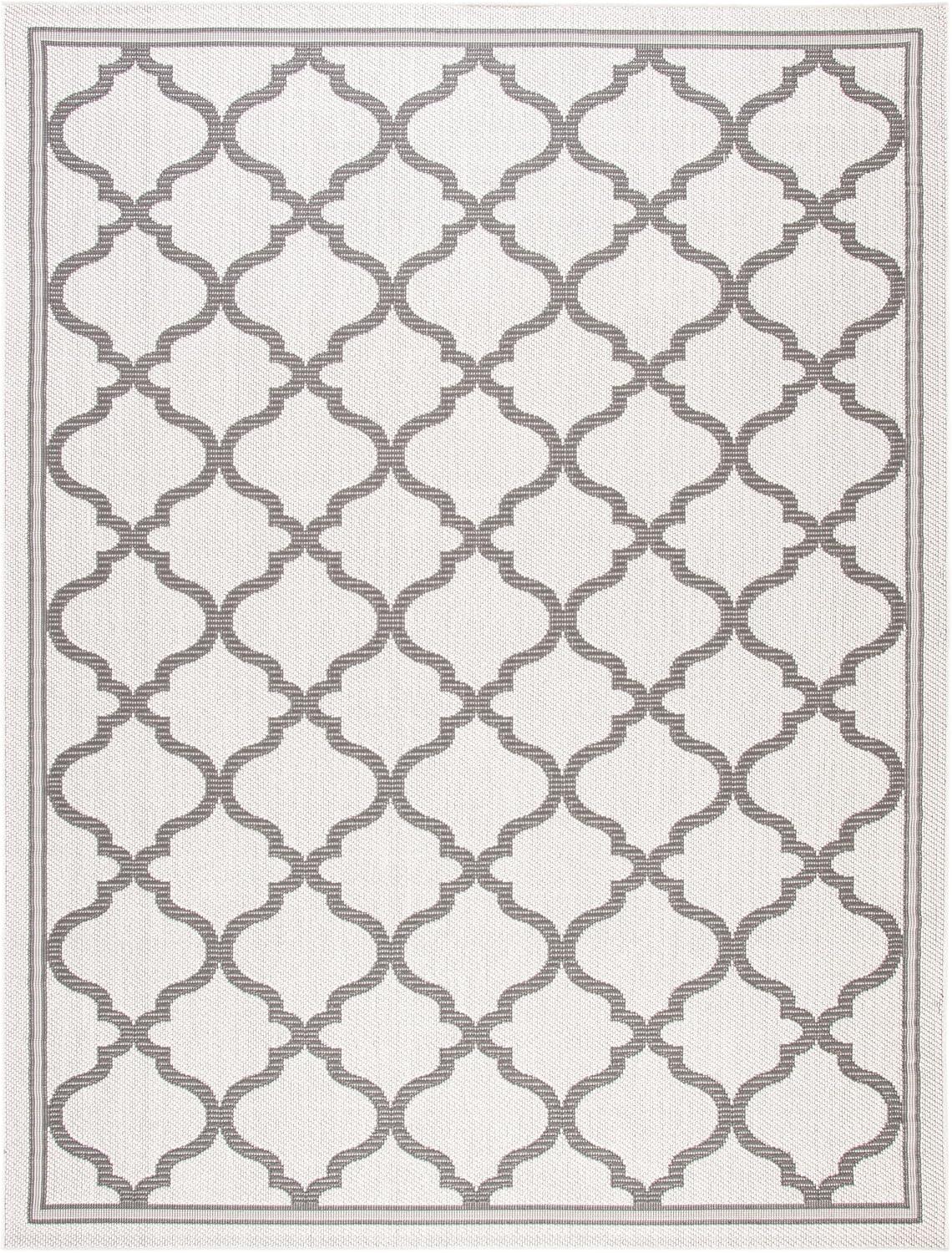 image:imageSAFAVIEH Washable Rug Outdoor Bermuda Collection 8 x 10 Ivory amp Charcoal NonShedding amp Easy to Clean Ideal for Patio Backyard Mudroom BMU810AIvoryGrey